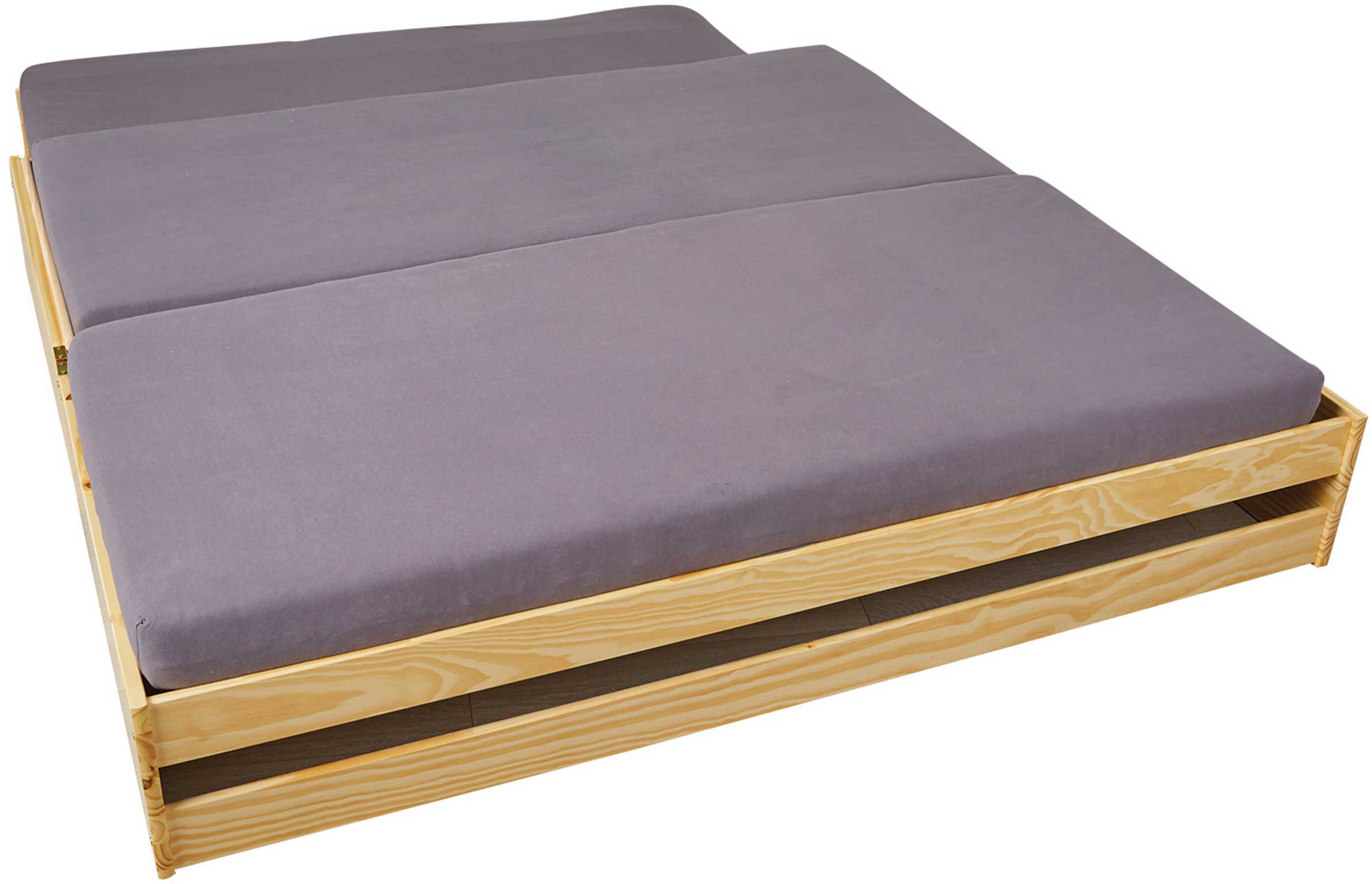 Lit banquette gigogne Lothar 90x200cm 3 couchages - bois de pin - Image 7