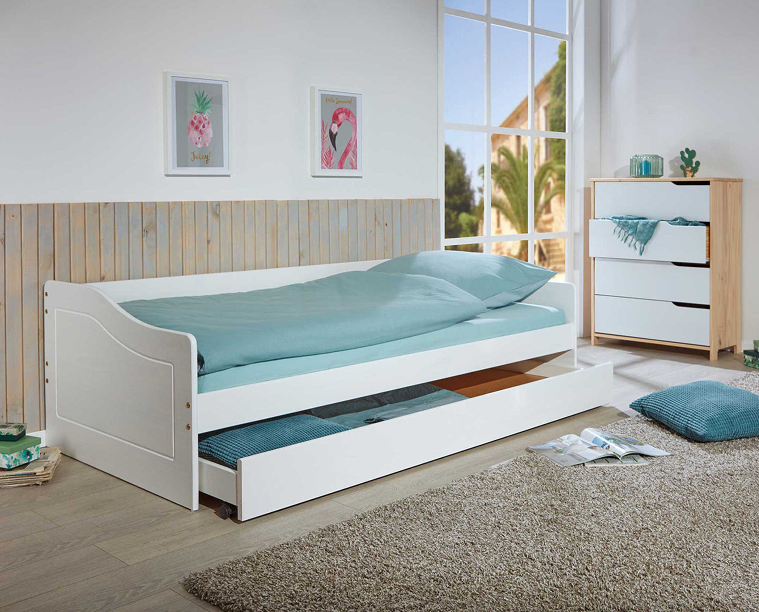 Lit banquette gigogne Malte - blanc - Image 8