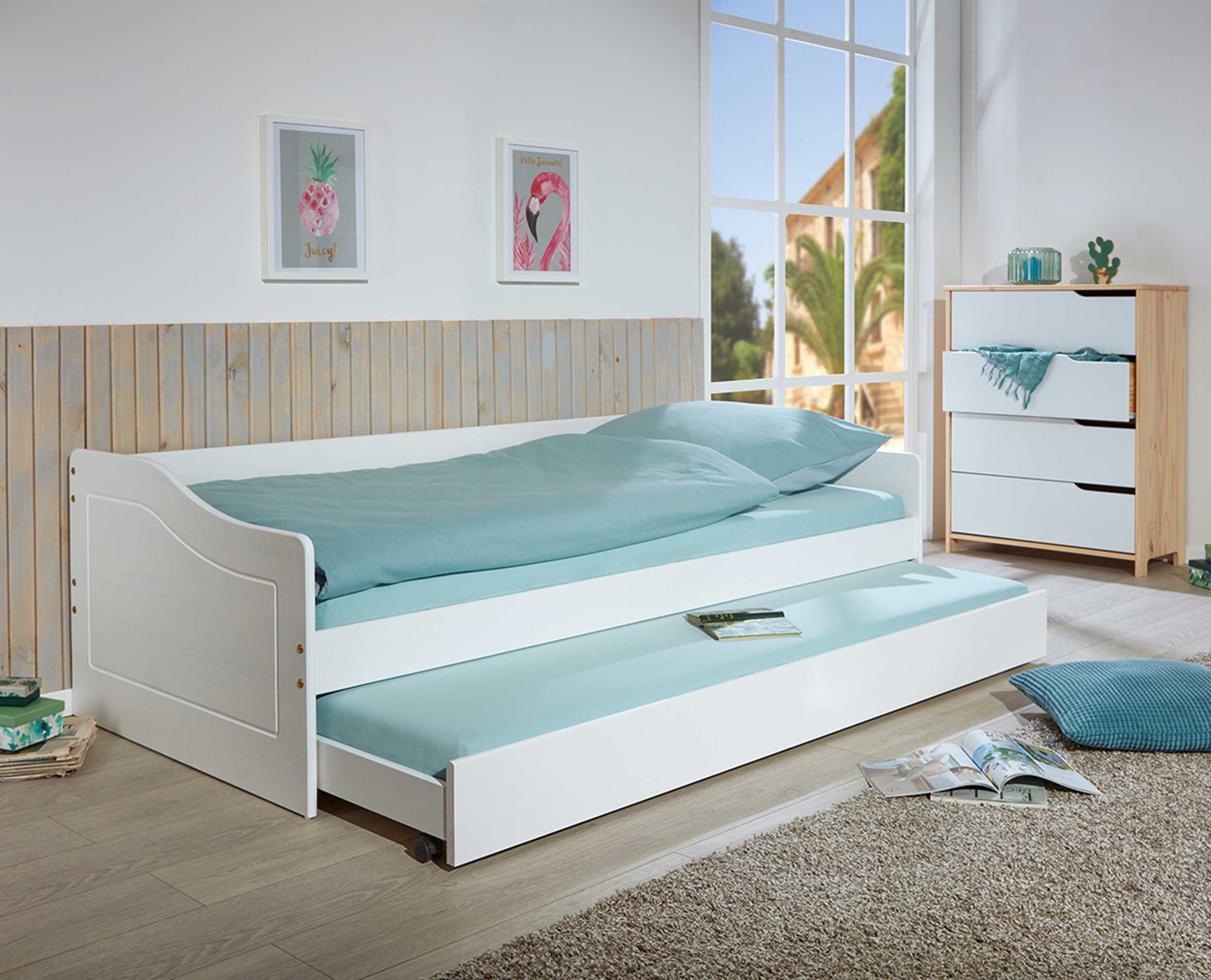 Lit banquette gigogne Malte - blanc - Image 9