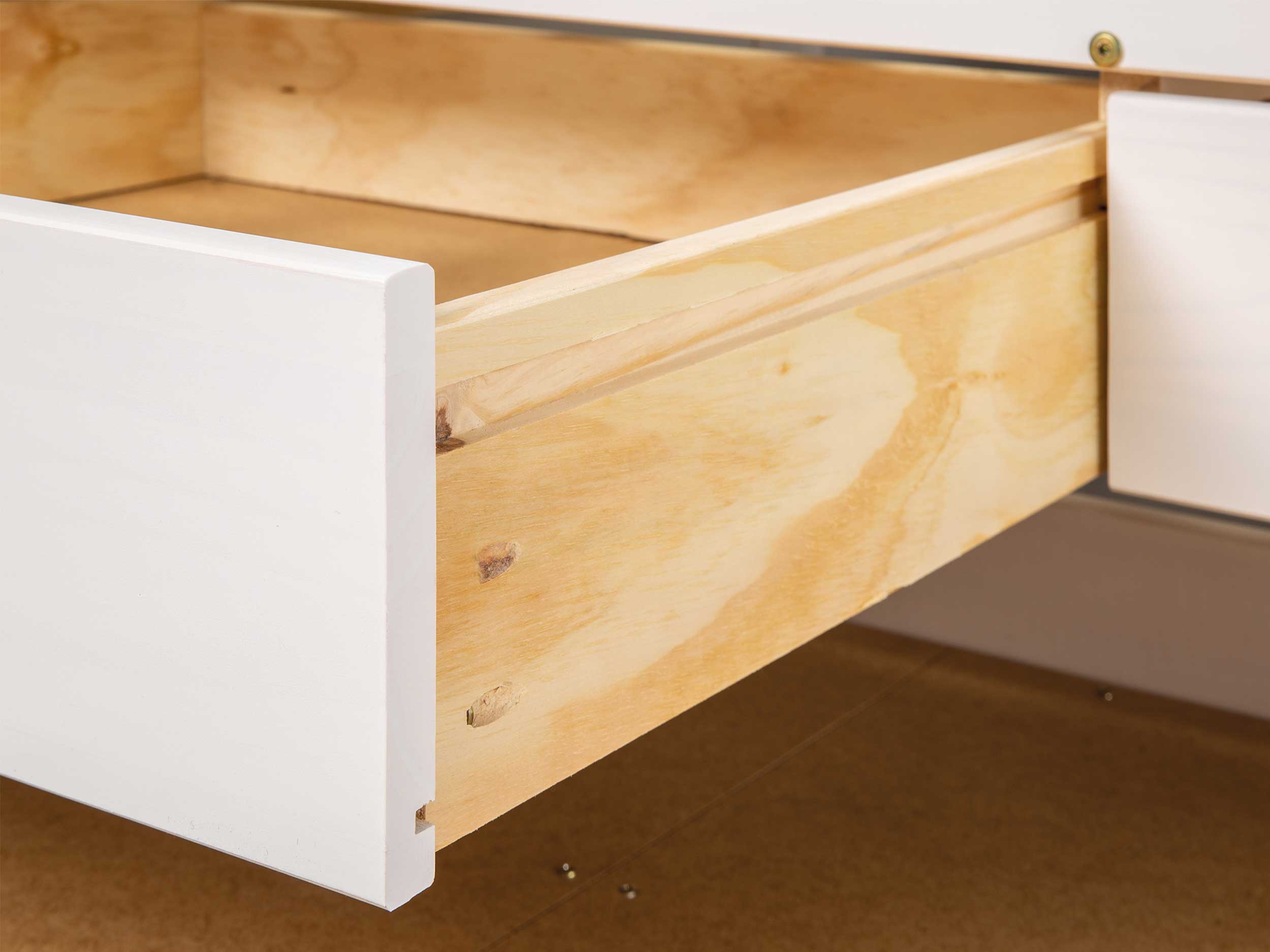 Lit banquette gigogne Thomas 200cm avec tiroirs et lit d'appoint - white wash - Image 4