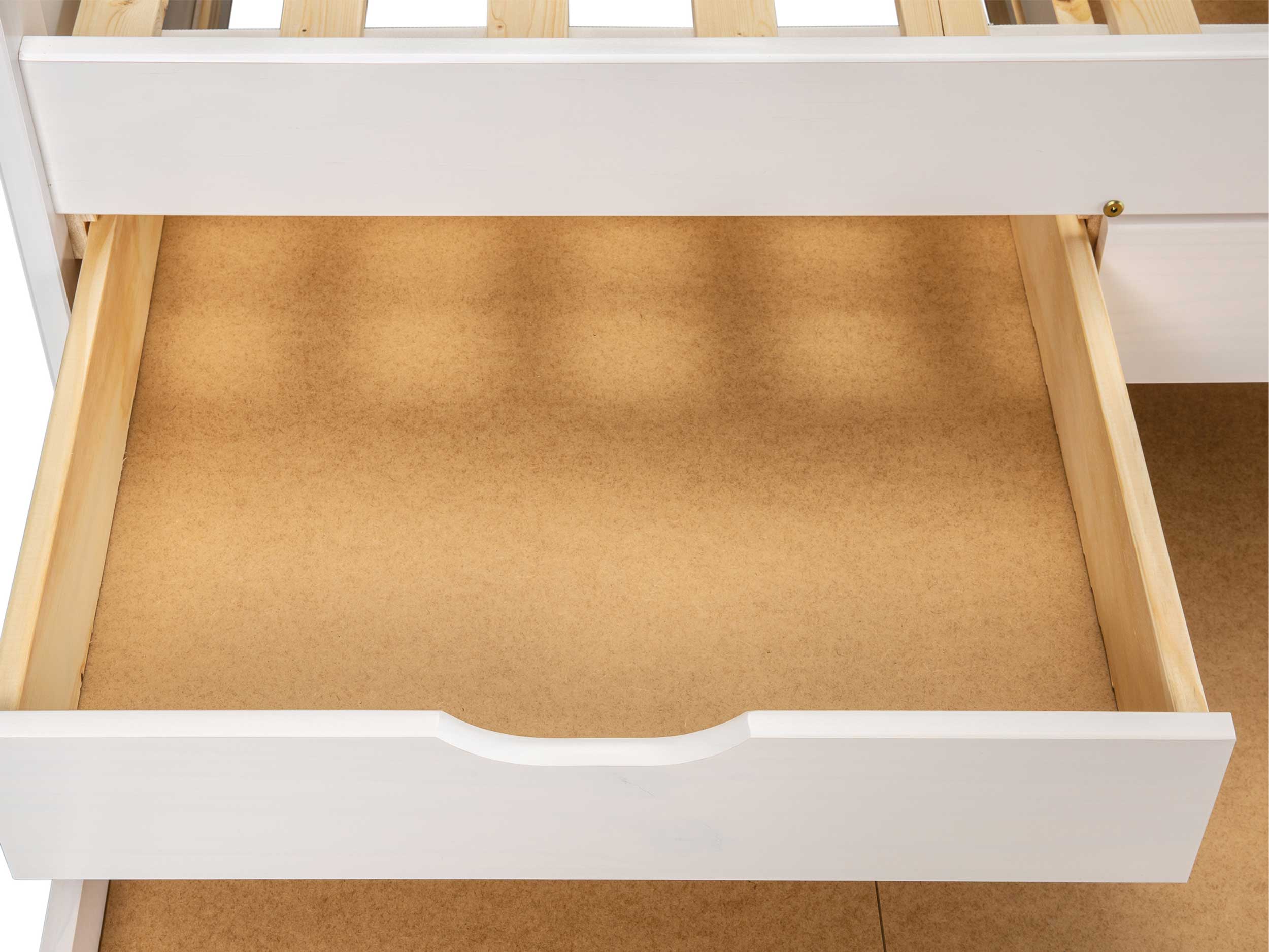 Lit banquette gigogne Thomas 200cm avec tiroirs et lit d'appoint - white wash - Image 5