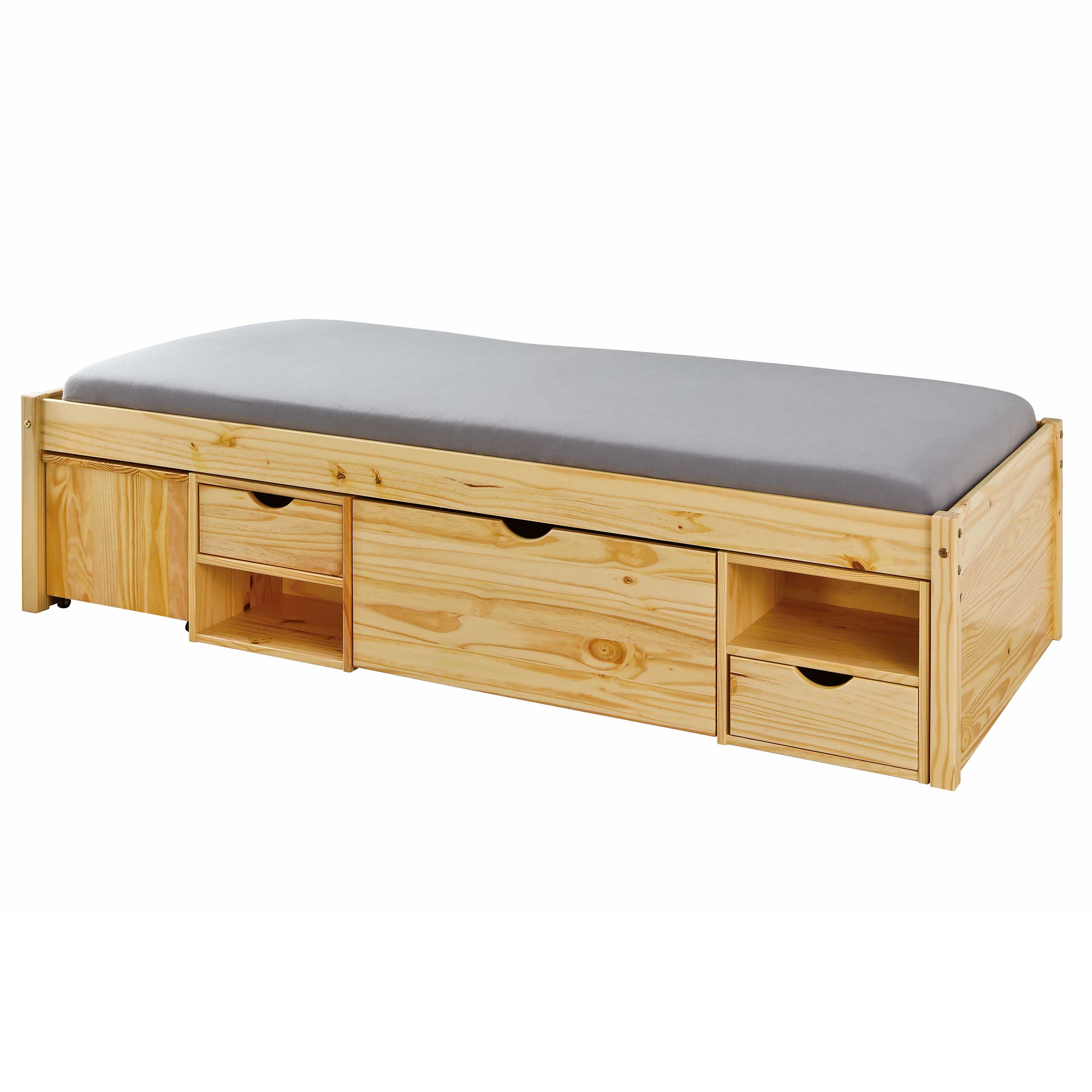 Lit banquette Xavier avec rangements - bois pin - Image 12