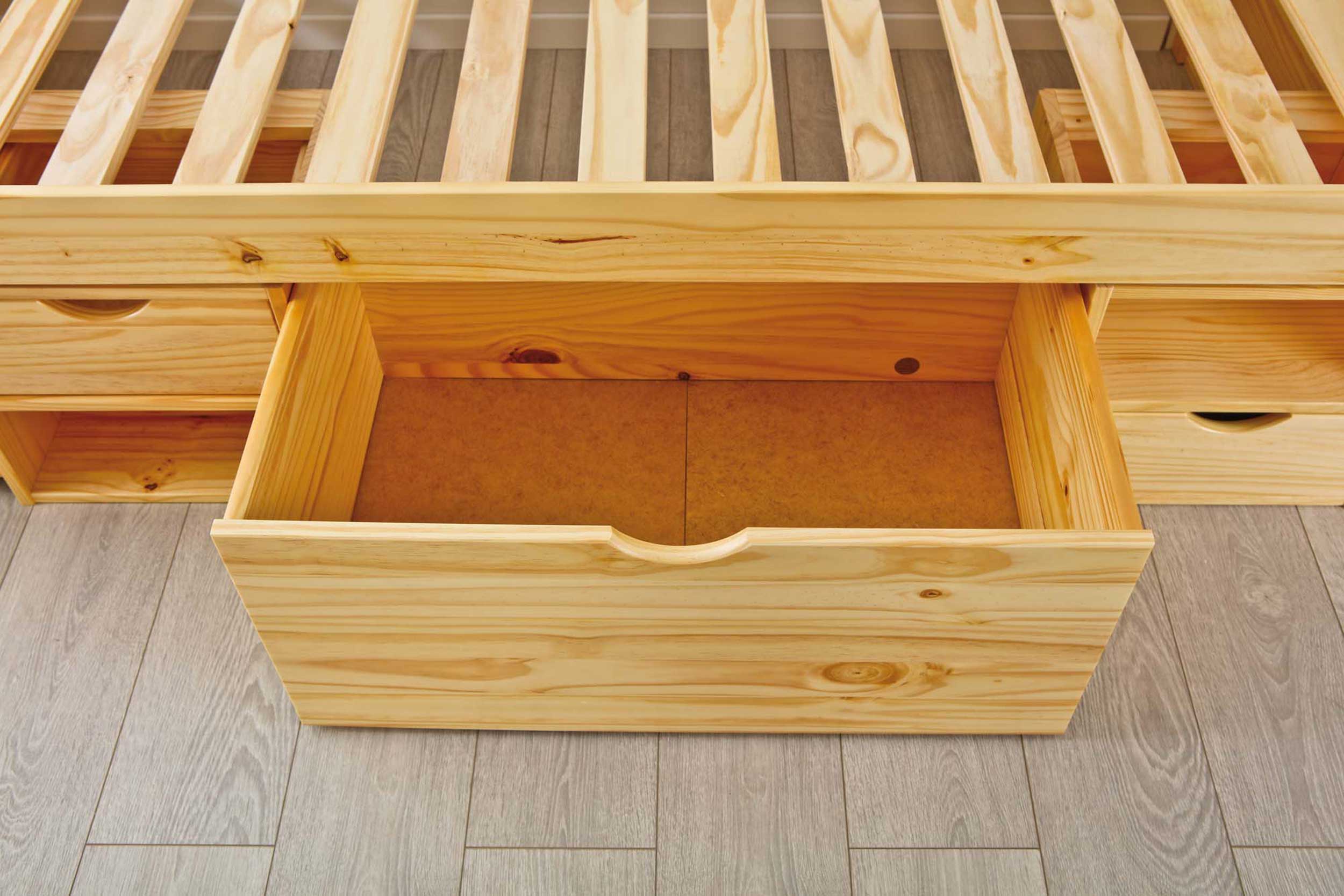 Lit banquette Xavier avec rangements - bois pin - Image 3