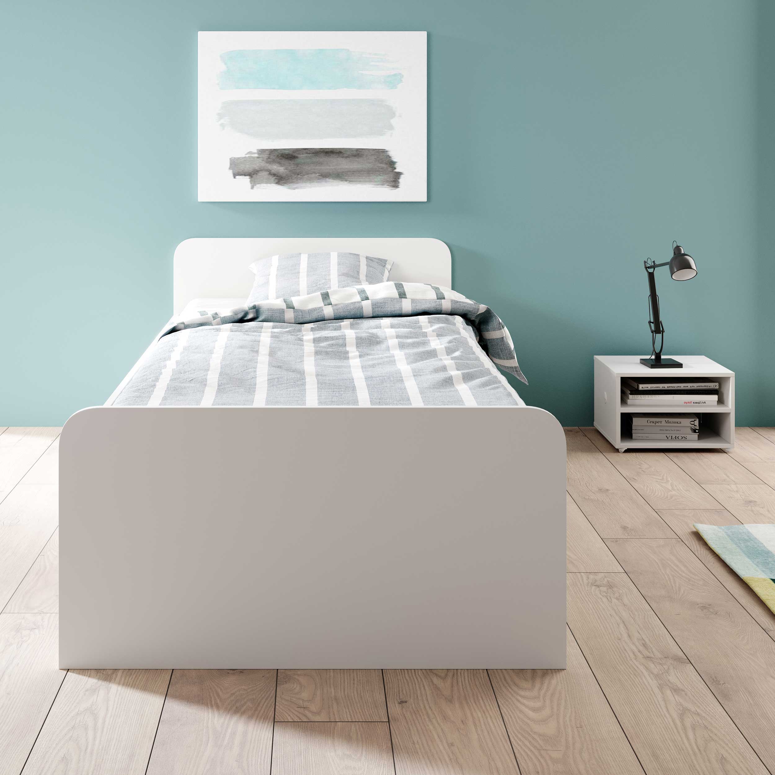 Lit Barko 90x200 cm avec 3 tiroirs - blanc - Image 3