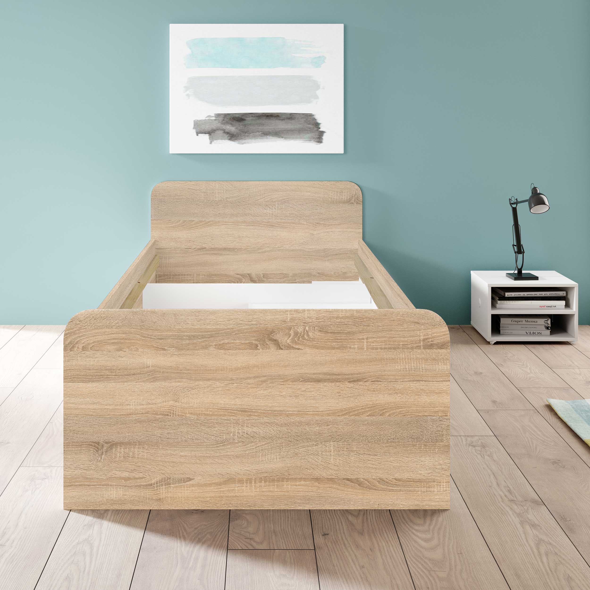 Lit Barko 90x200 cm avec 3 tiroirs - chêne sonoma - Image 5