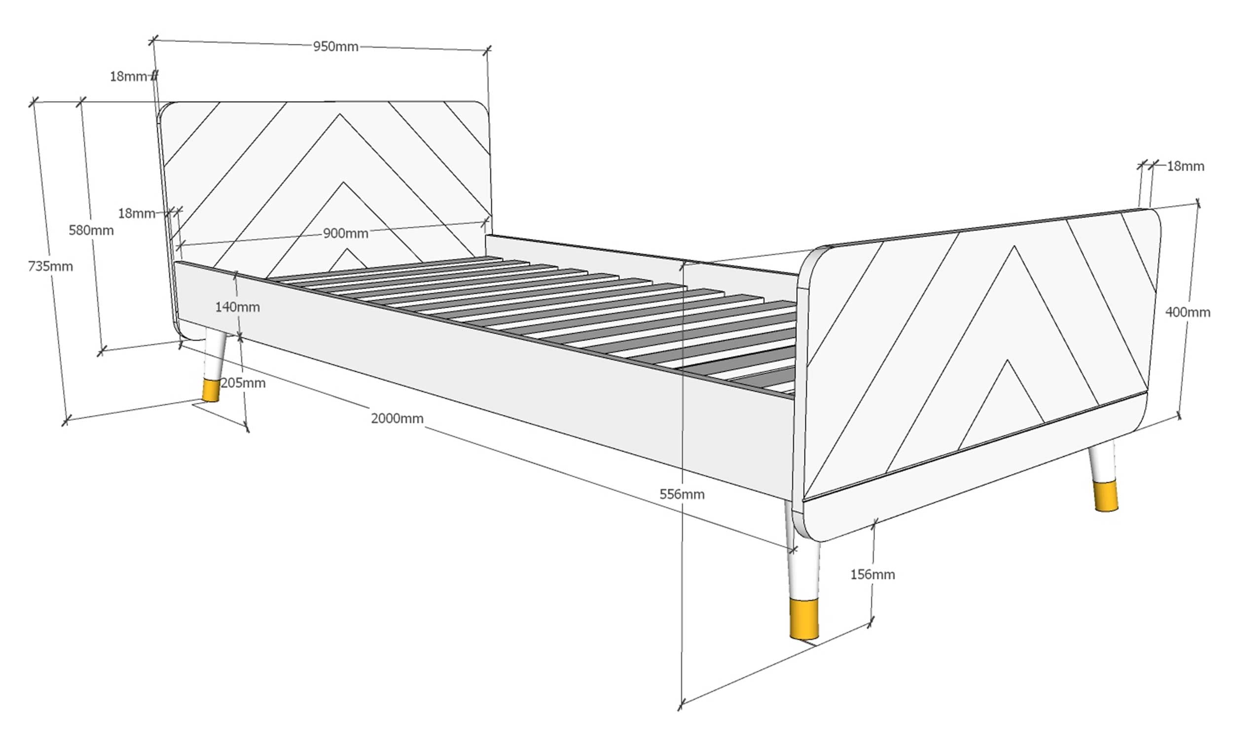 Lit Billy 90x200 - blanc - Image 6