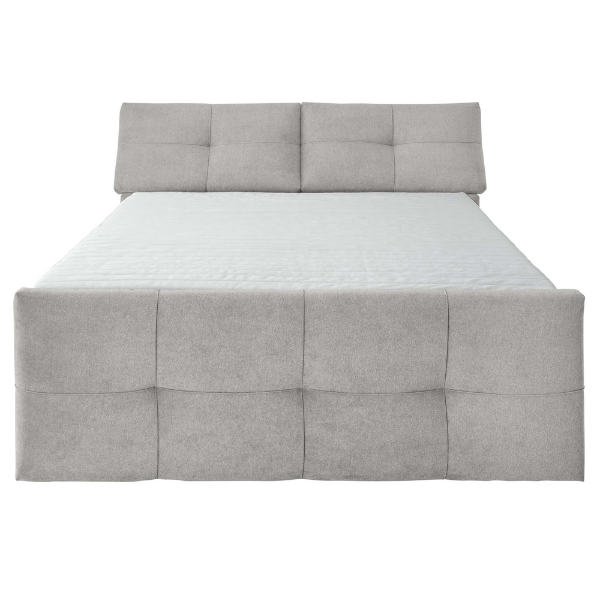 Lit boxspring Fitzroy 160x200cm avec espace de rangement - gris - Image 9