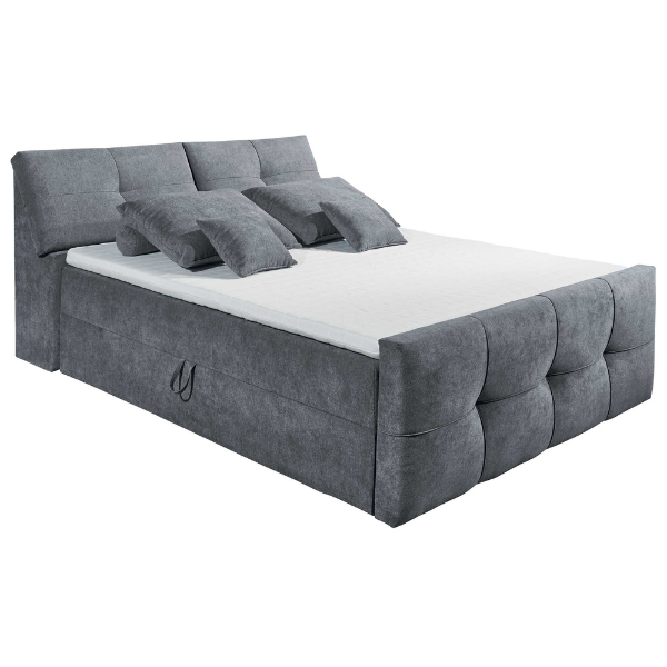 Lit boxspring Fitzroy 180x200cm avec espace de rangement - anthracite - Image 7