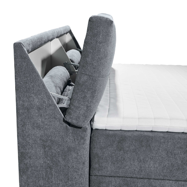 Lit boxspring Fitzroy 180x200cm avec espace de rangement - anthracite - Image 8