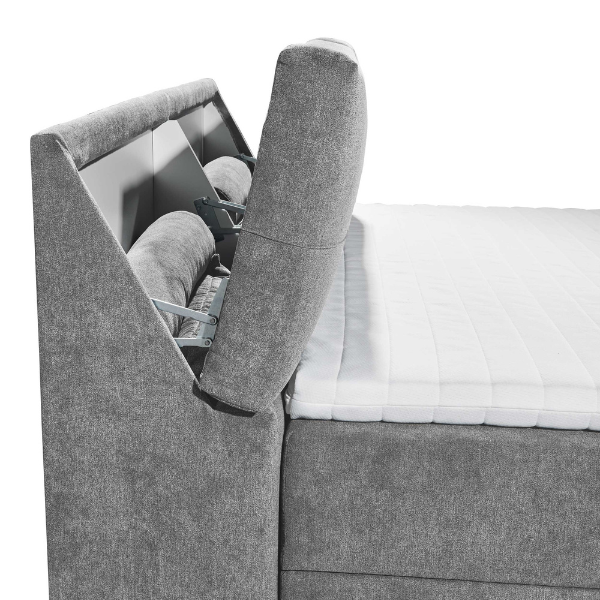 Lit boxspring Fitzroy 180x200cm avec espace de rangement - gris foncé - Image 7