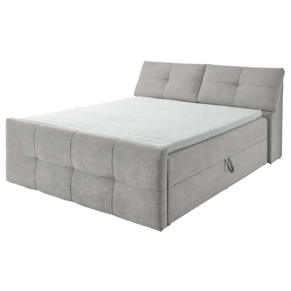 Lit boxspring Fitzroy 180x200cm avec espace de rangement - gris - Image 11
