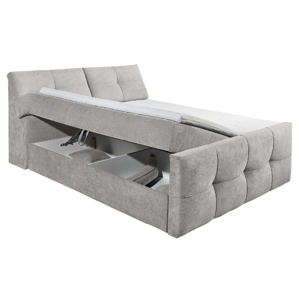 Lit boxspring Fitzroy 180x200cm avec espace de rangement - gris - Image 10