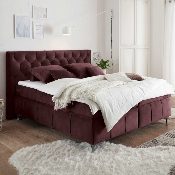 Lit boxspring Pemberley 180x200cm - aubergine - Image 3