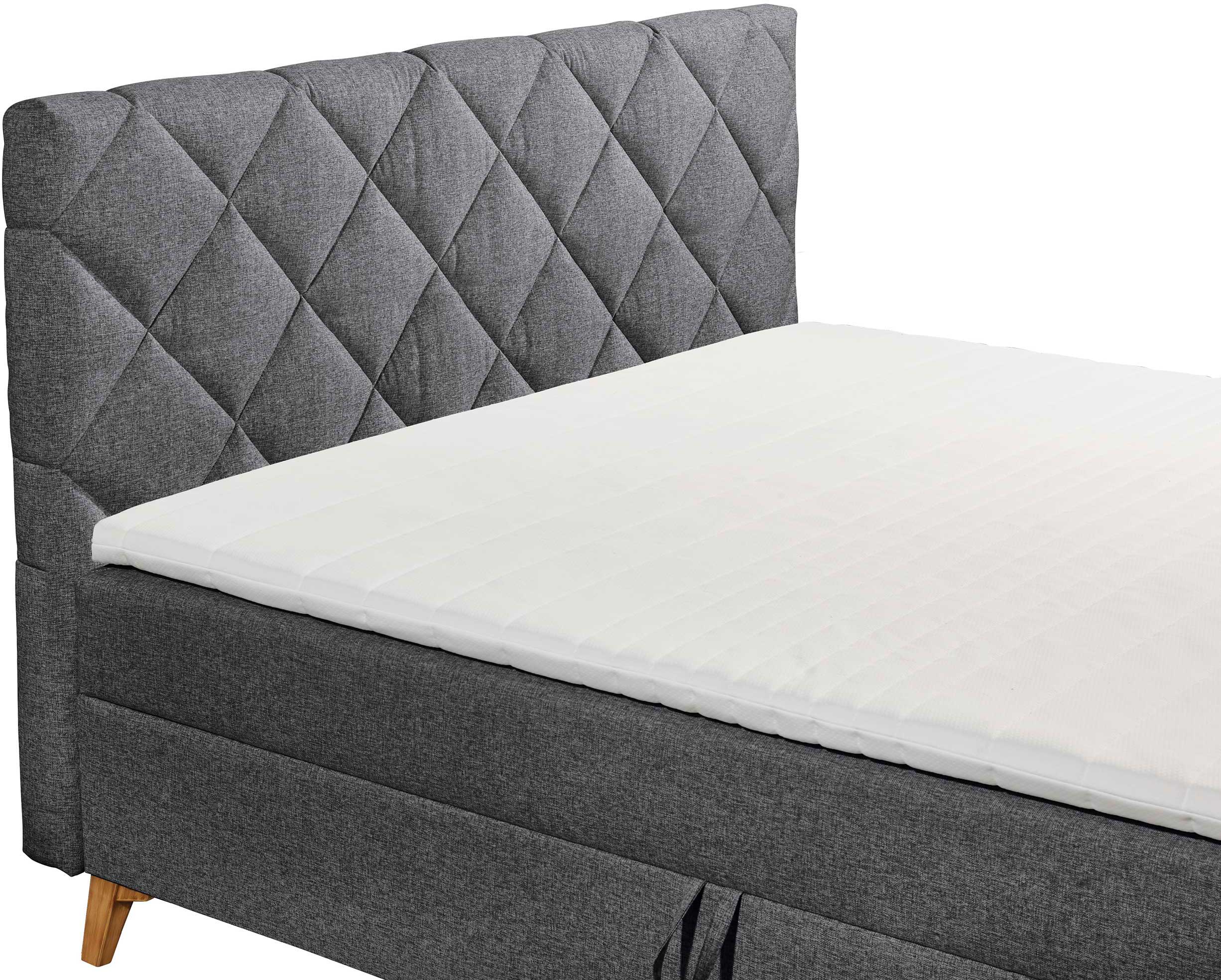 Lit boxspring Redford 160x200cm avec espace de rangement - anthracite - Image 2