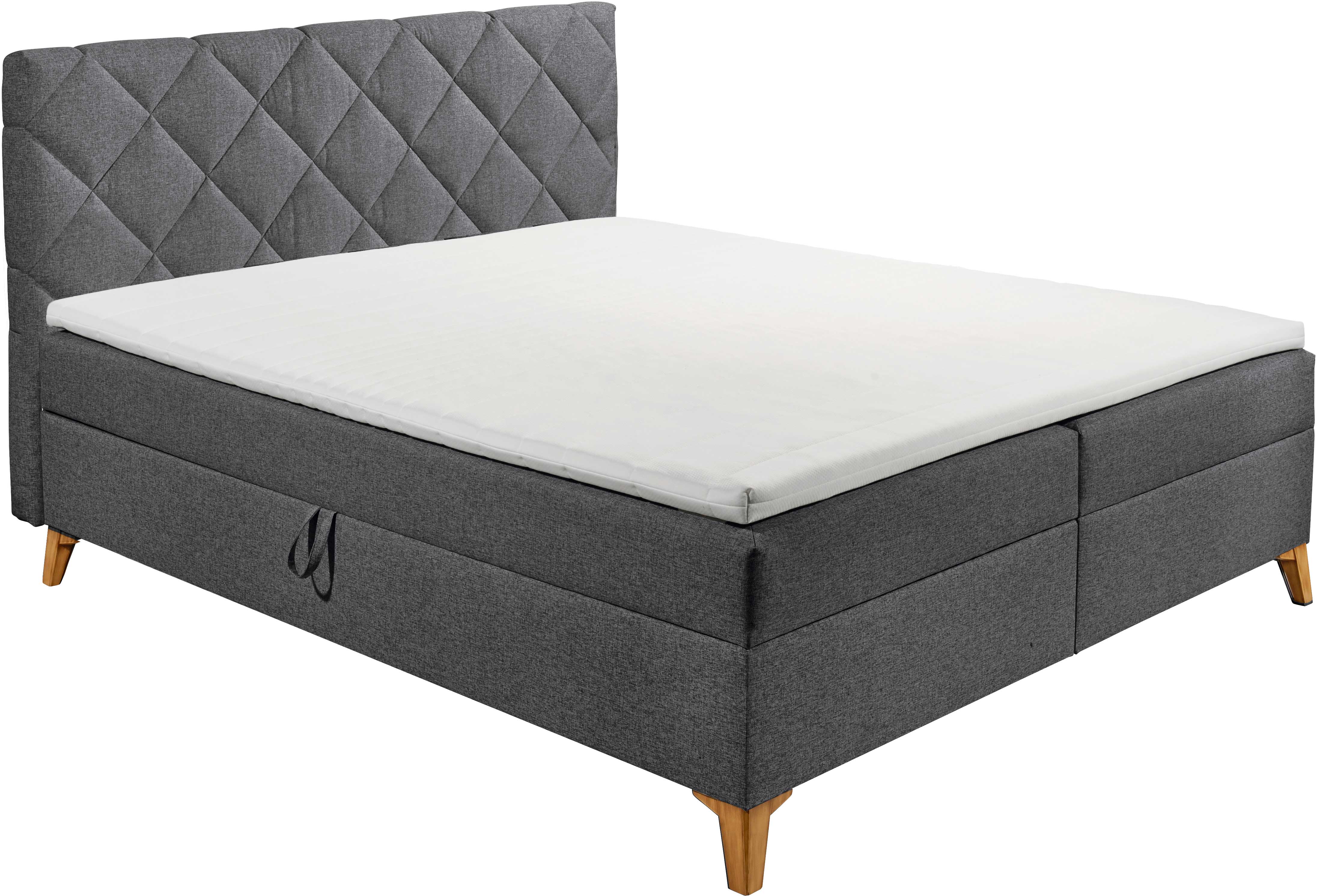 Lit boxspring Redford 160x200cm avec espace de rangement - anthracite - Image 3