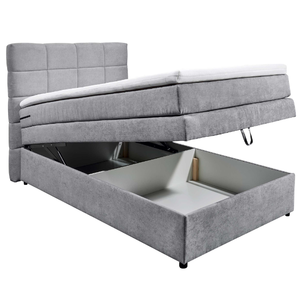 Lit boxspring Tahoe 120x200cm avec espace de rangement - gris - Image 5