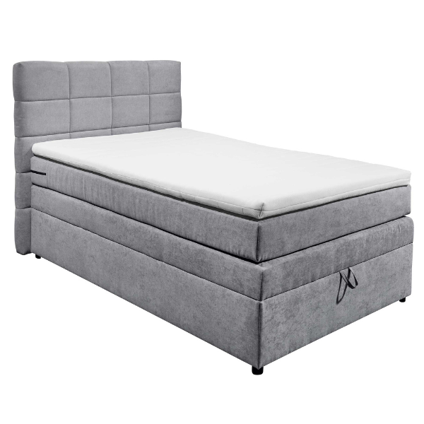 Lit boxspring Tahoe 120x200cm avec espace de rangement - gris - Image 6
