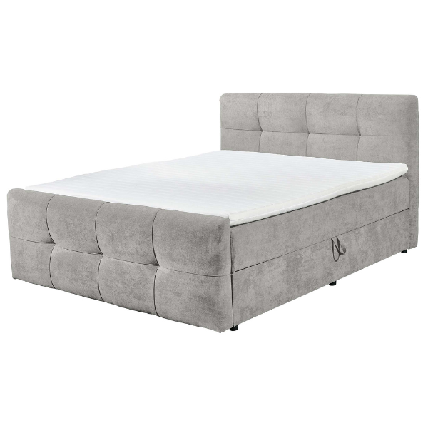 Lit boxspring Winnifred 180x200cm avec espace de rangement - gris - Image 7