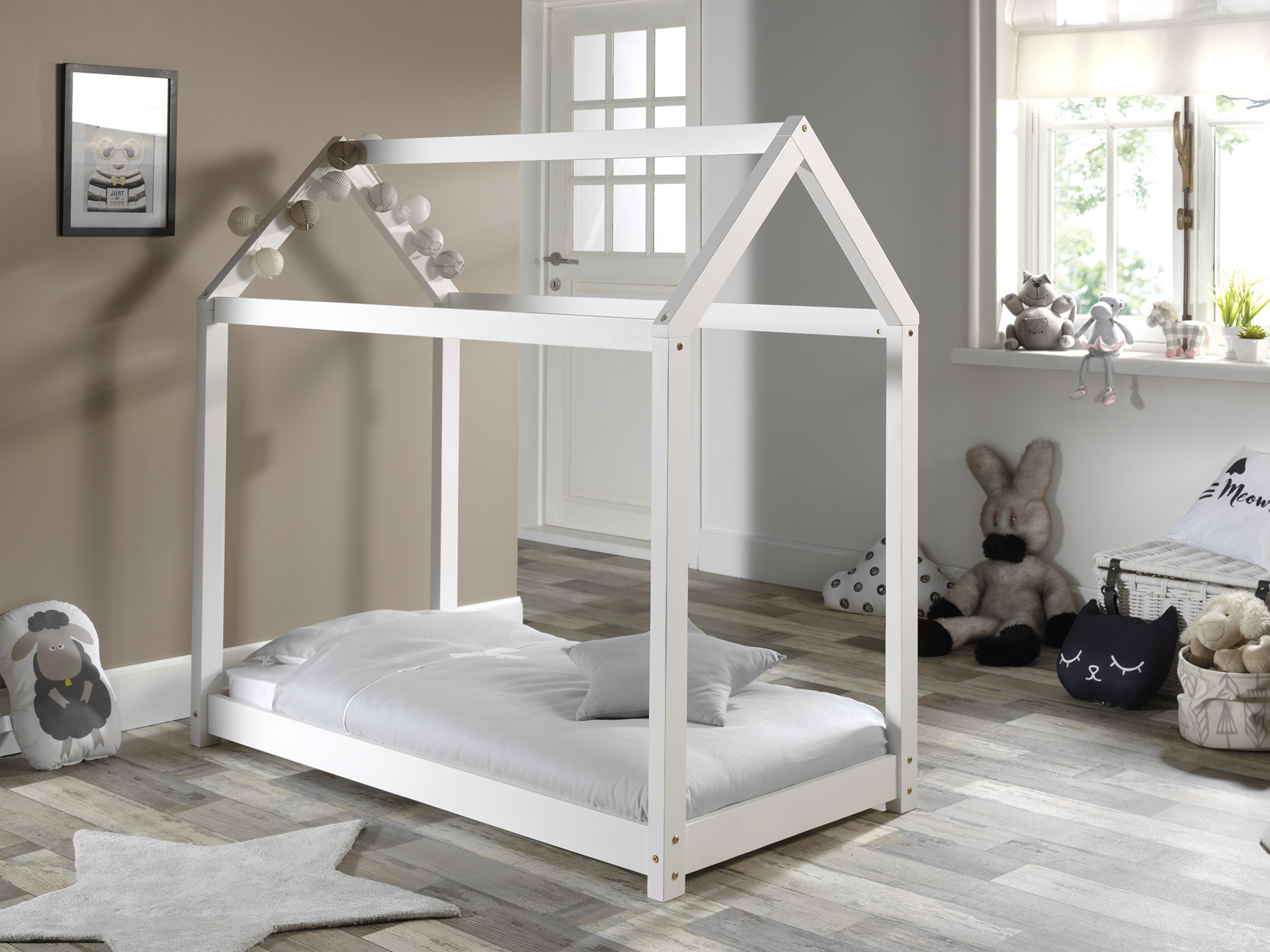 Lit cabane Home 70x140 - blanc - Image 5