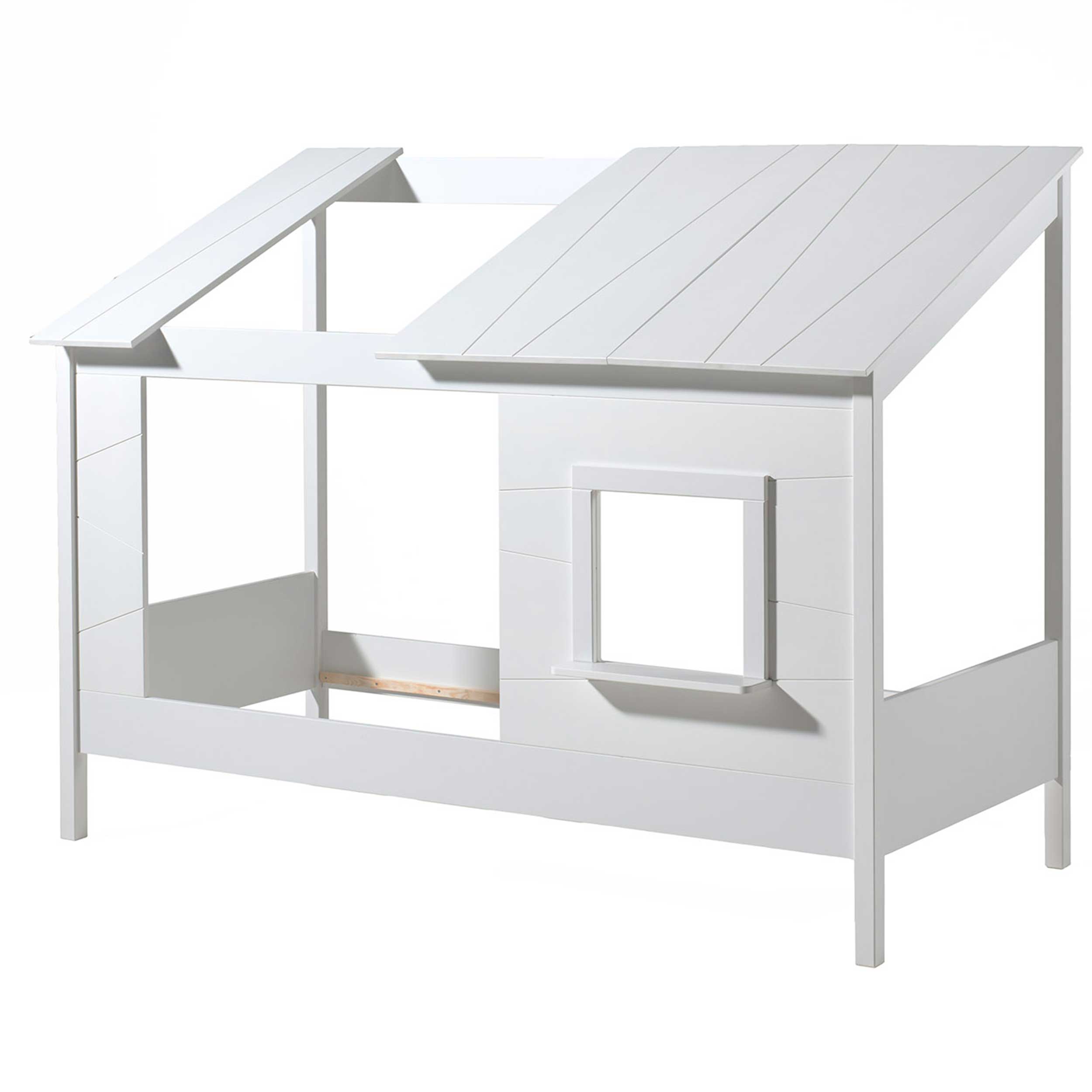 Lit cabane Lio 90x200 avec rideaux - blanc - Image 3