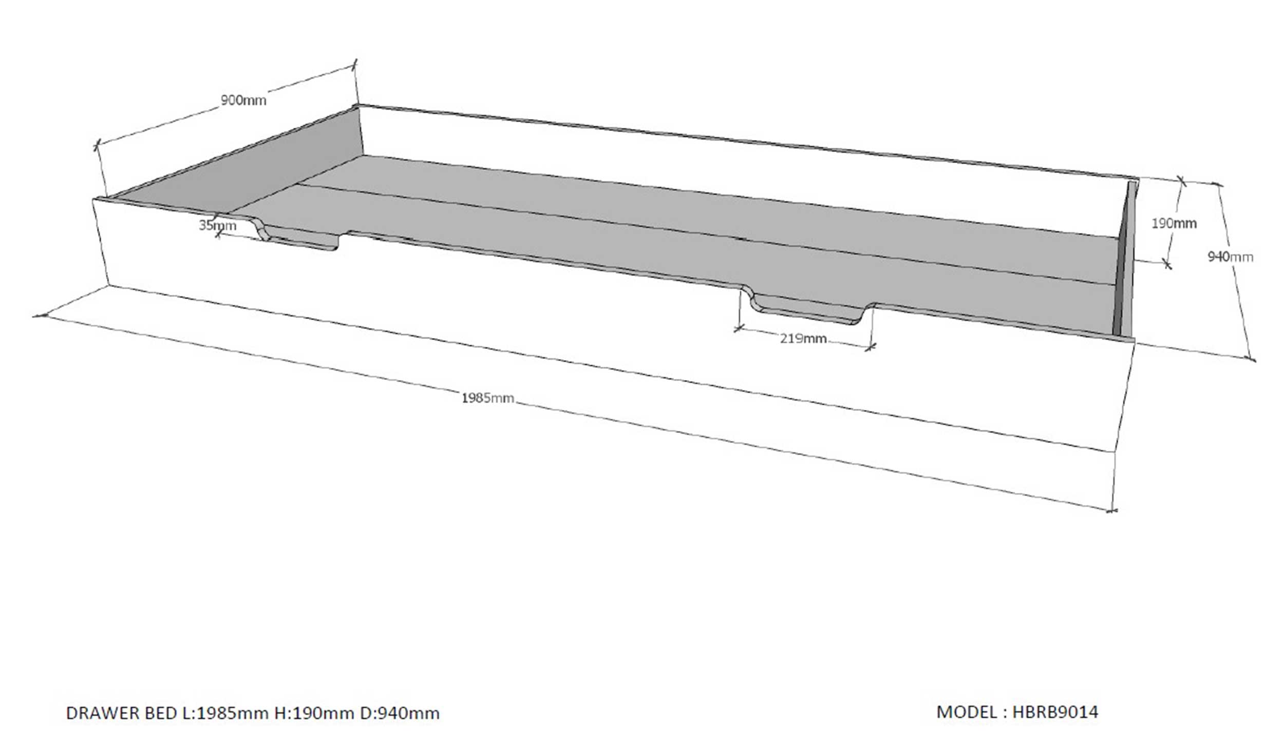 Lit cabane Lio 90x200 avec tiroir de lit - blanc - Image 3