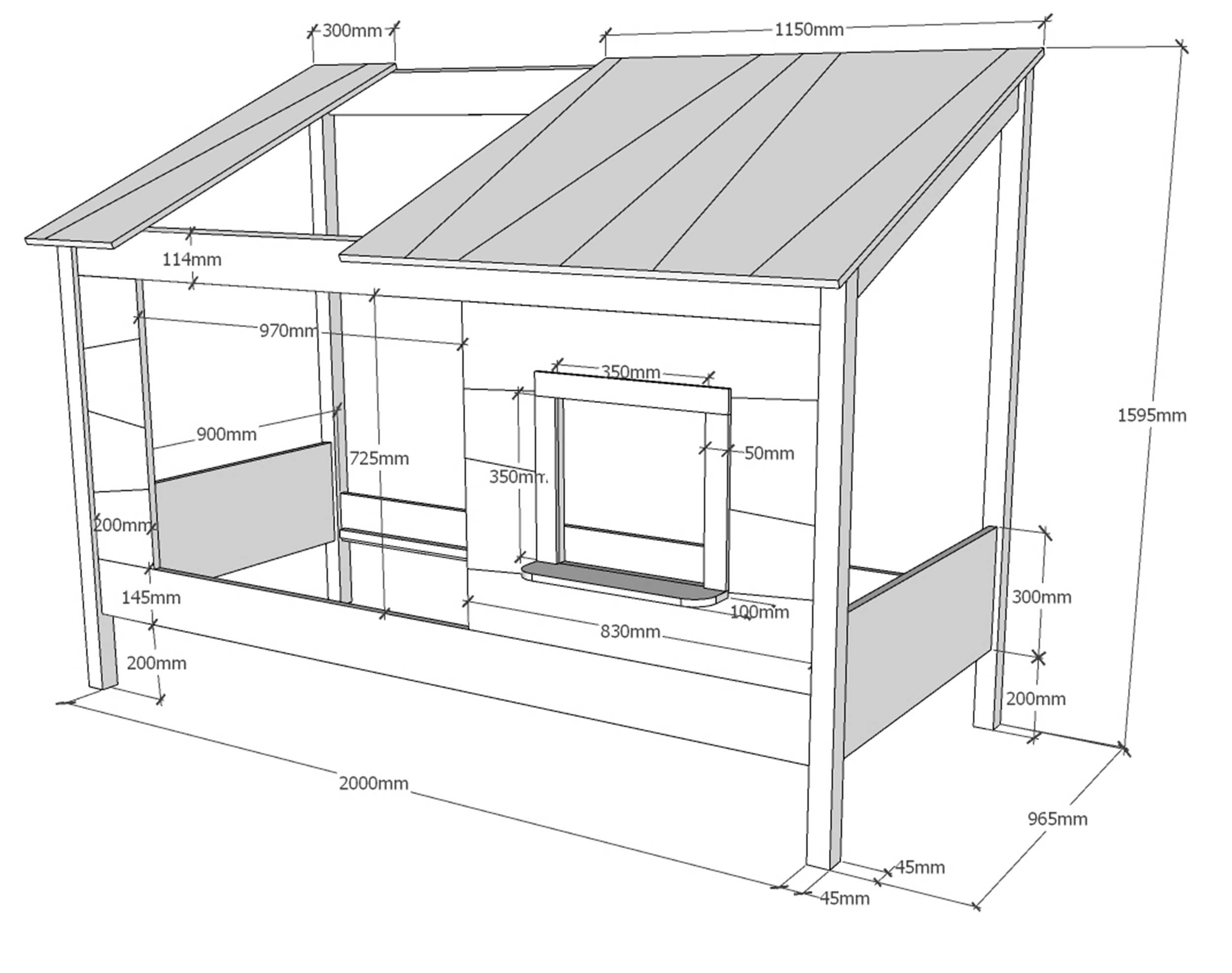 Lit cabane Lio 90x200 - Image 3