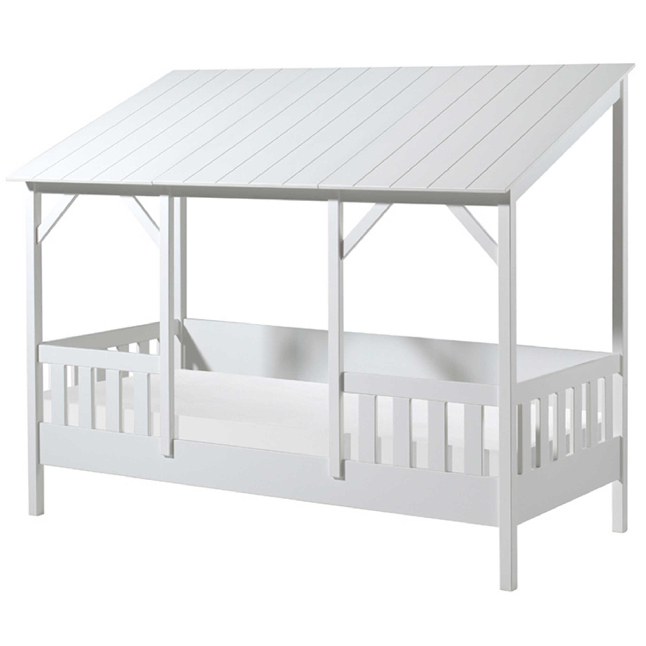 Lit cabane Malia 90x200 avec tiroir de lit - toit blanc - Image 5