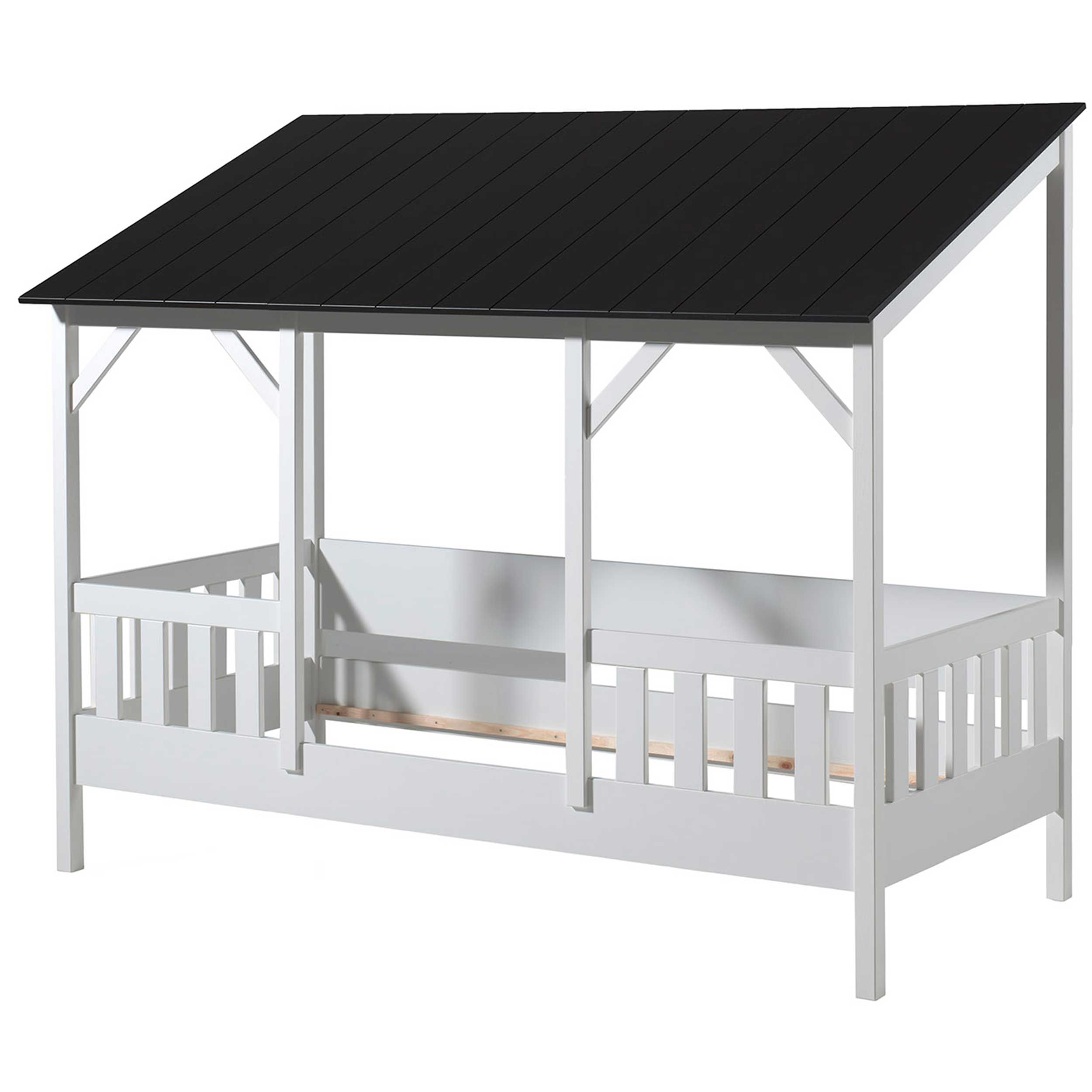 Lit cabane Malia 90x200 avec tiroir de lit - toit noir - Image 5