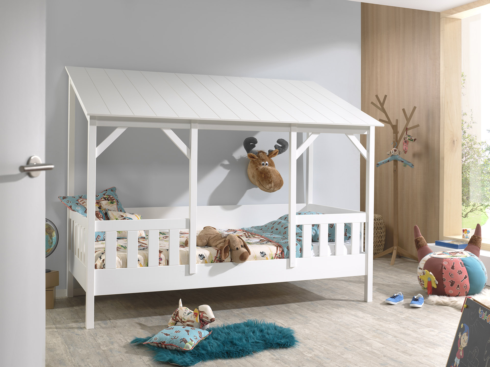 Lit cabane Malia 90x200 - toit blanc - Image 6