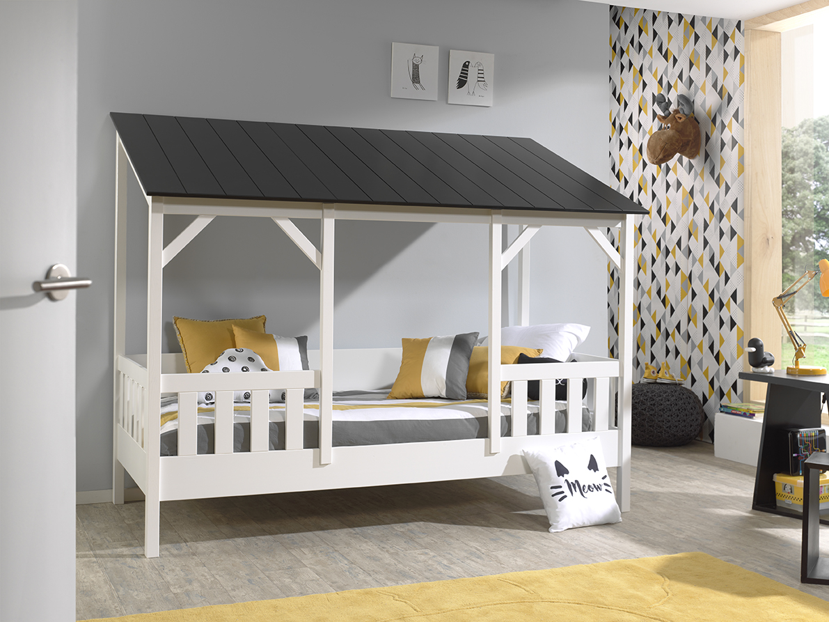 Lit cabane Malia 90x200 - toit noir - Image 5