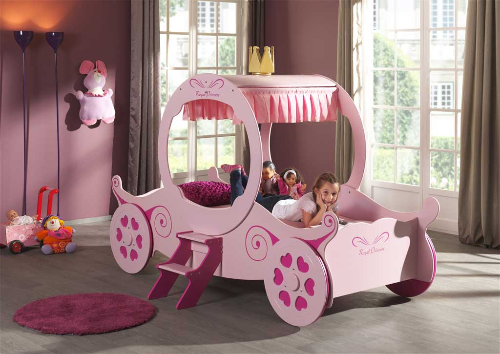 Lit carrosse filles Princesse Kate - rose - Image 6