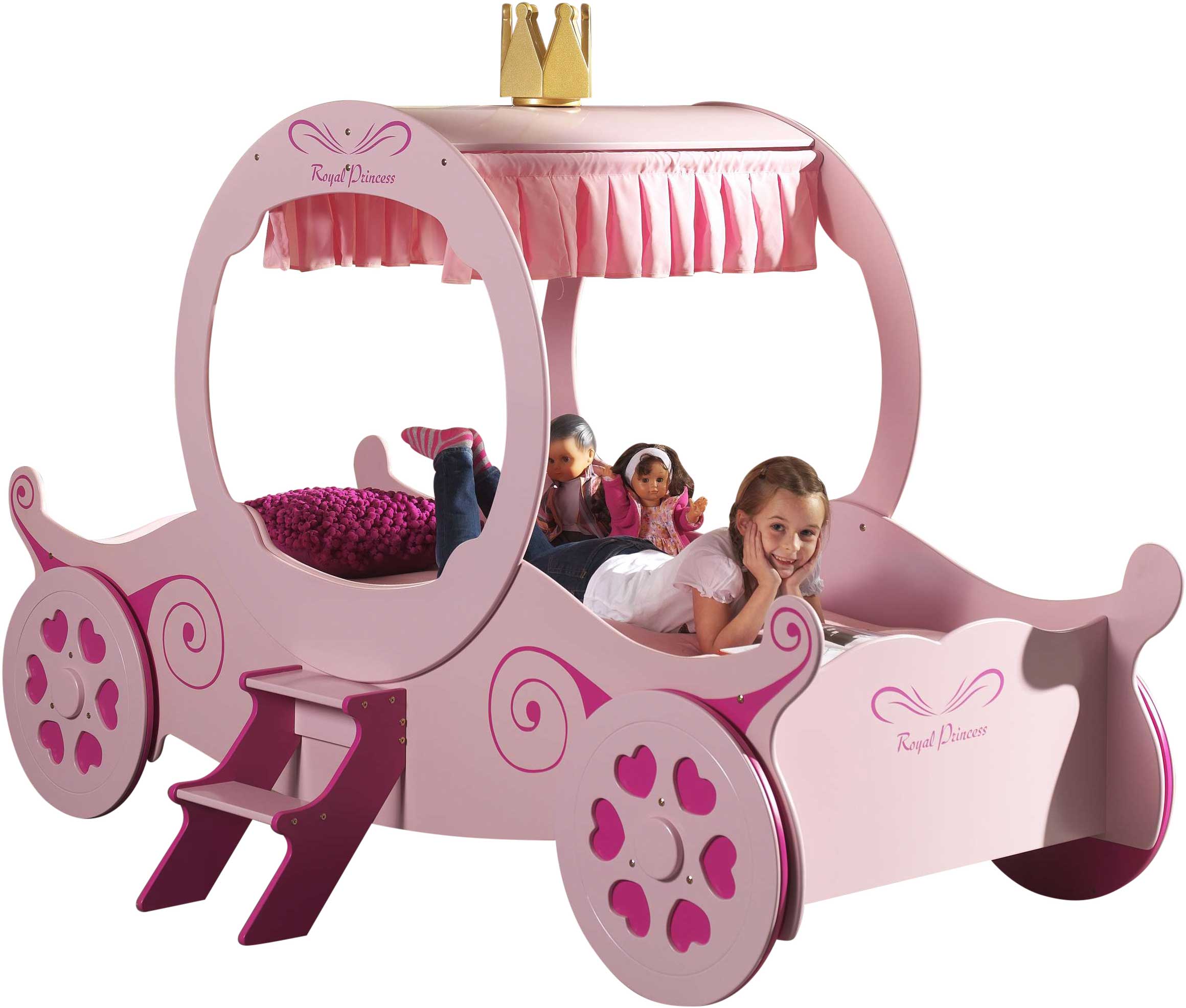 Lit carrosse filles Princesse Kate - rose - Image 7