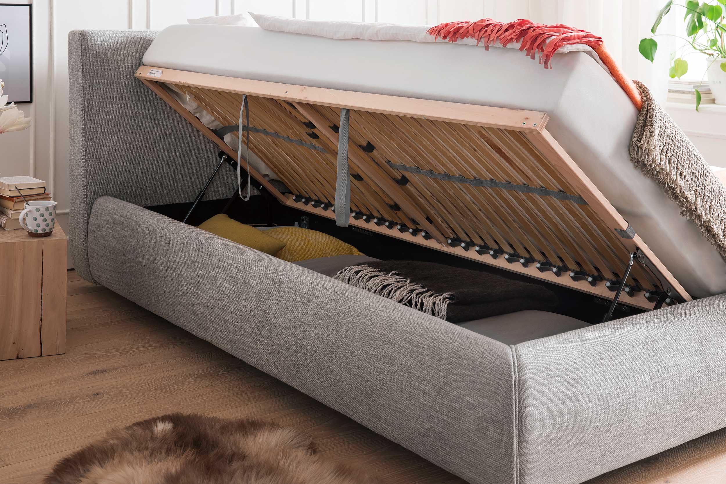 Lit coffre 180x200 - gris clair - Image 7