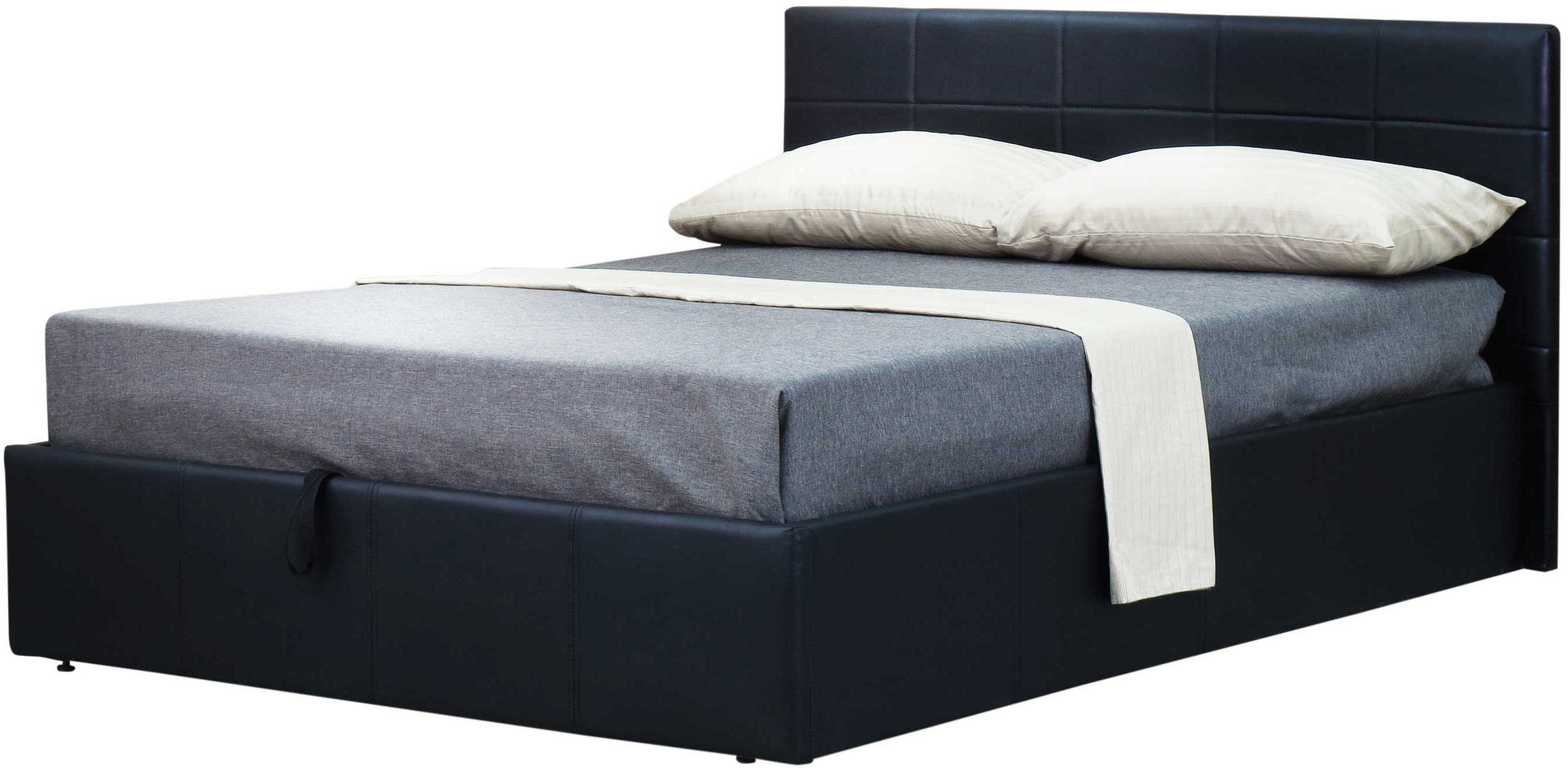 Lit coffre Chance avec espace de rangement 160x200 - similicuir noir - Image 3