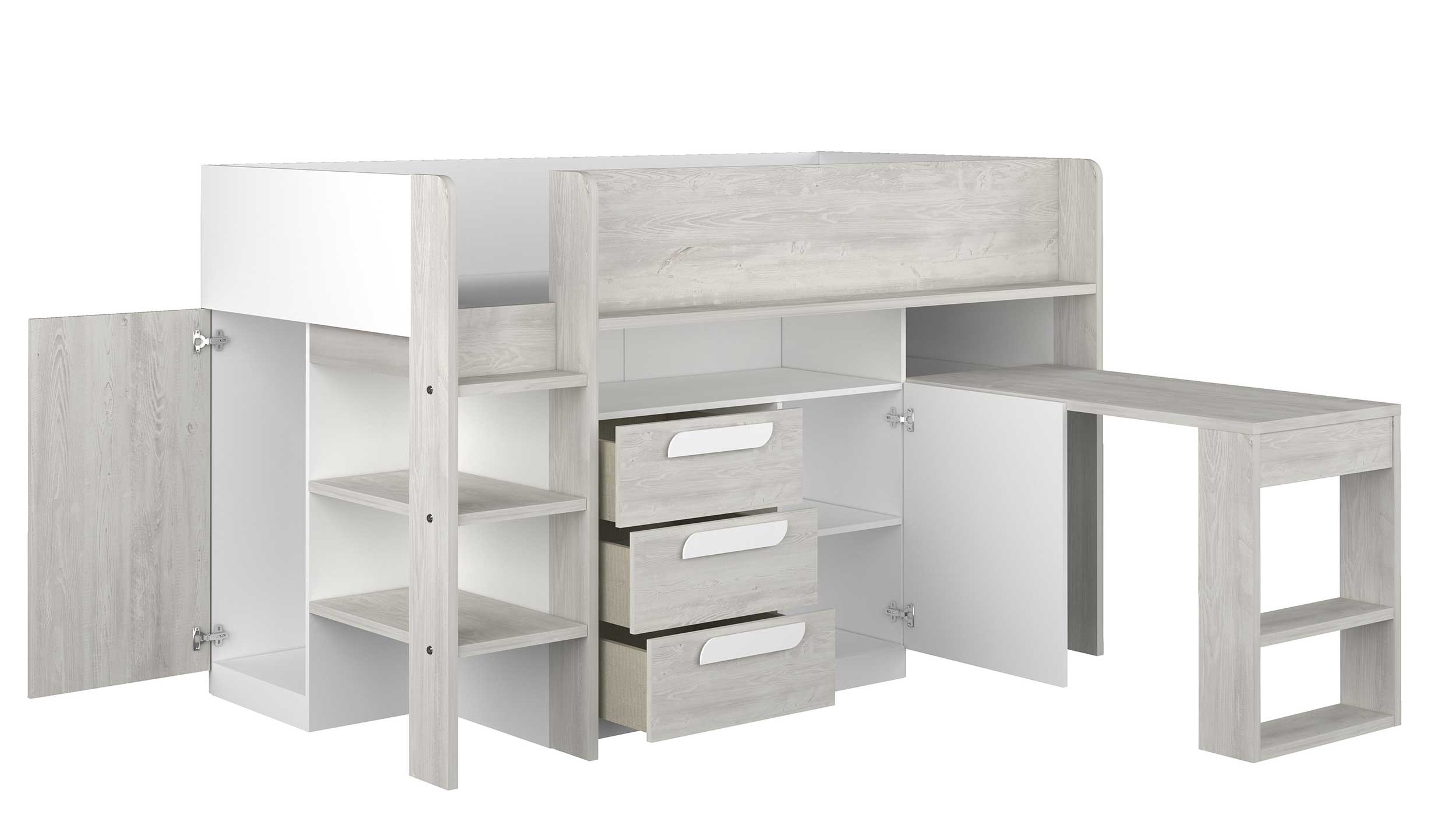 Lit combiné Beau 90x200  avec bureau - blanc - Image 6