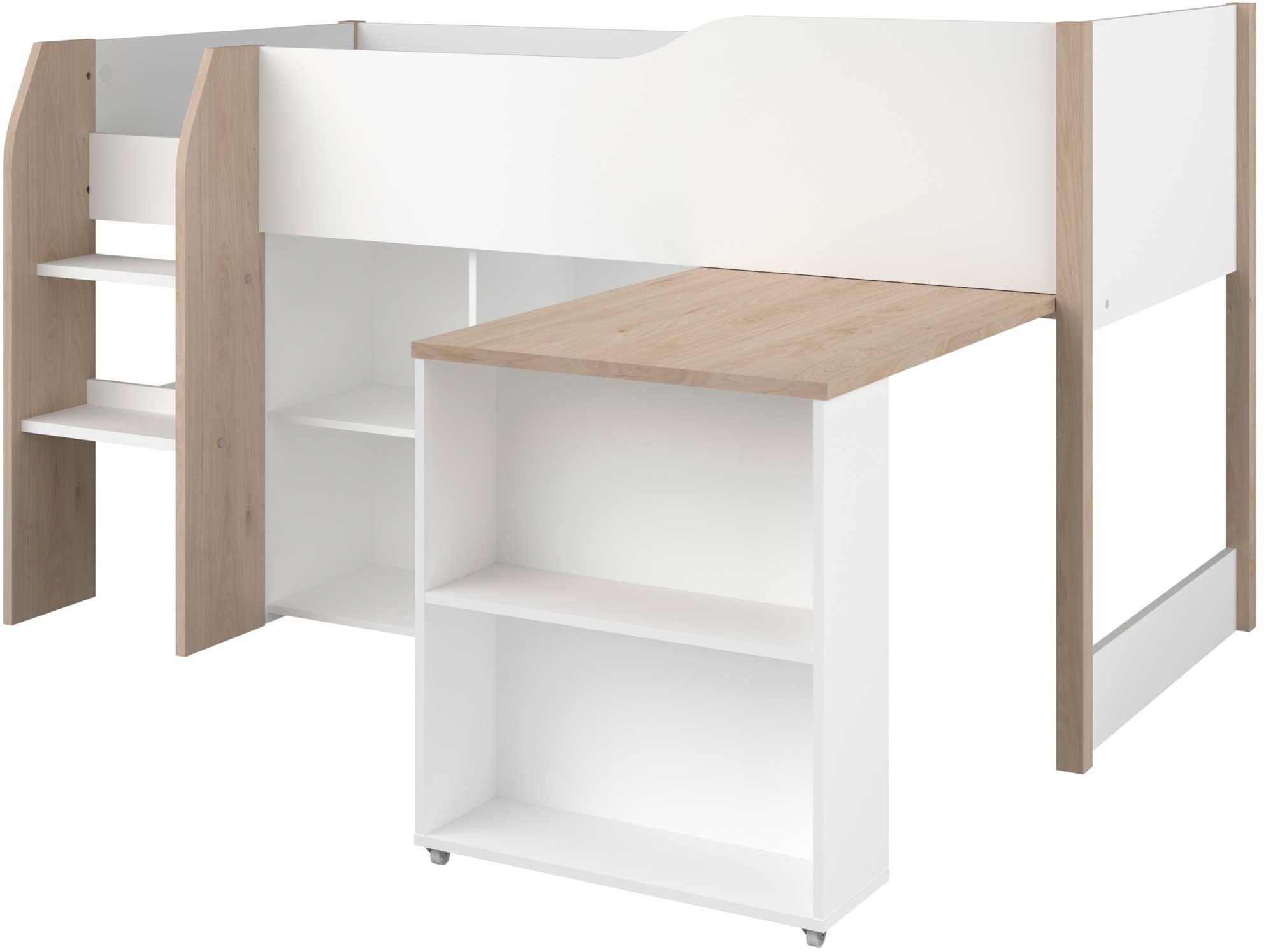 Lit combiné Moscon 90x200 - blanc/chêne - Image 6