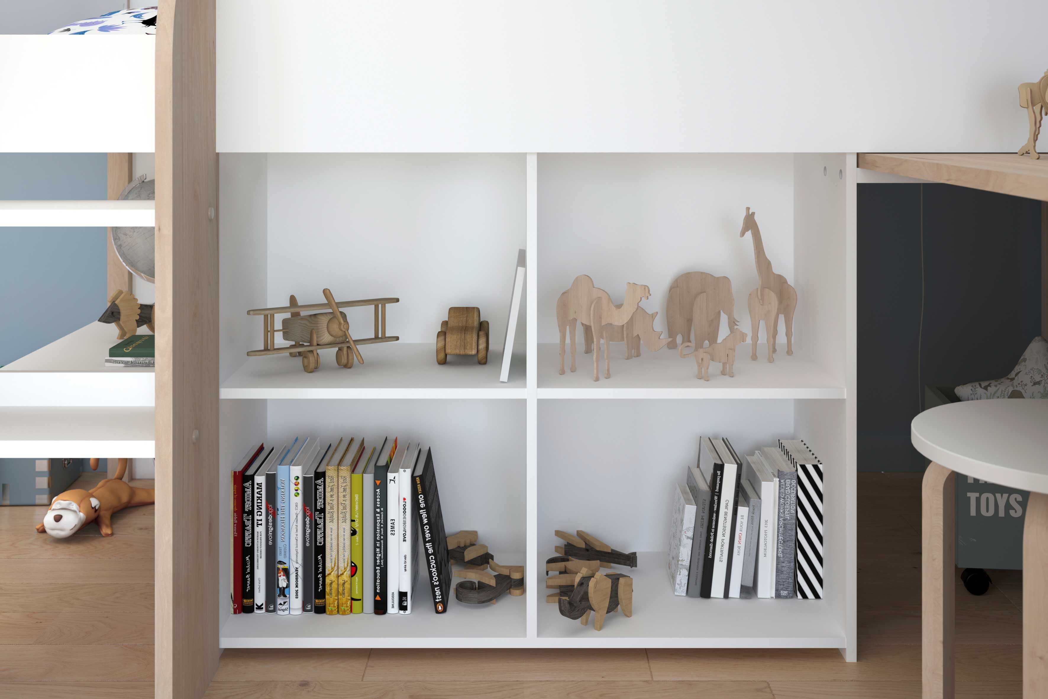 Lit combiné Moscon 90x200 - blanc/chêne - Image 7