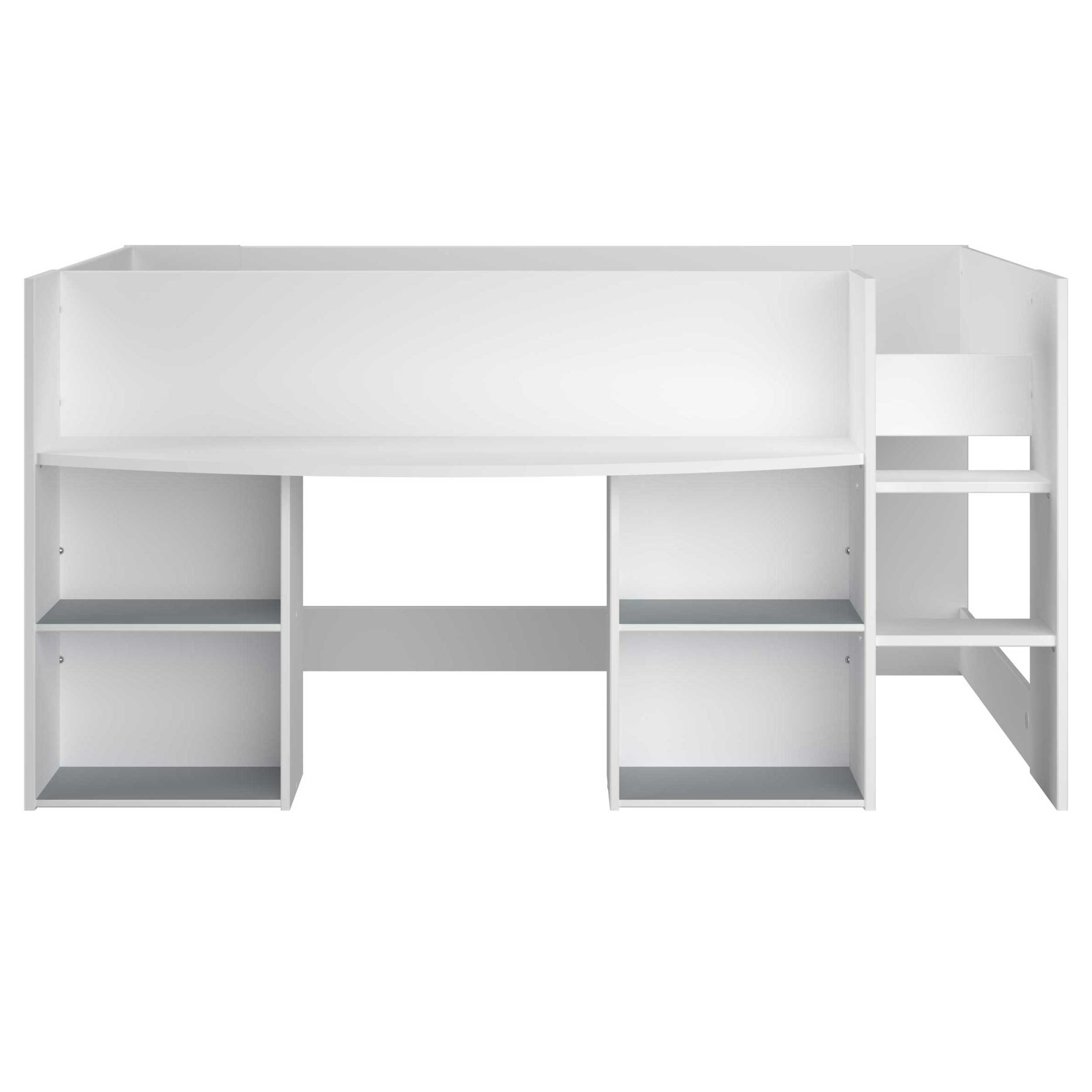 Lit combiné Rue 90x200 avec bureau - blanc/gris ou blanc/rose - Image 9
