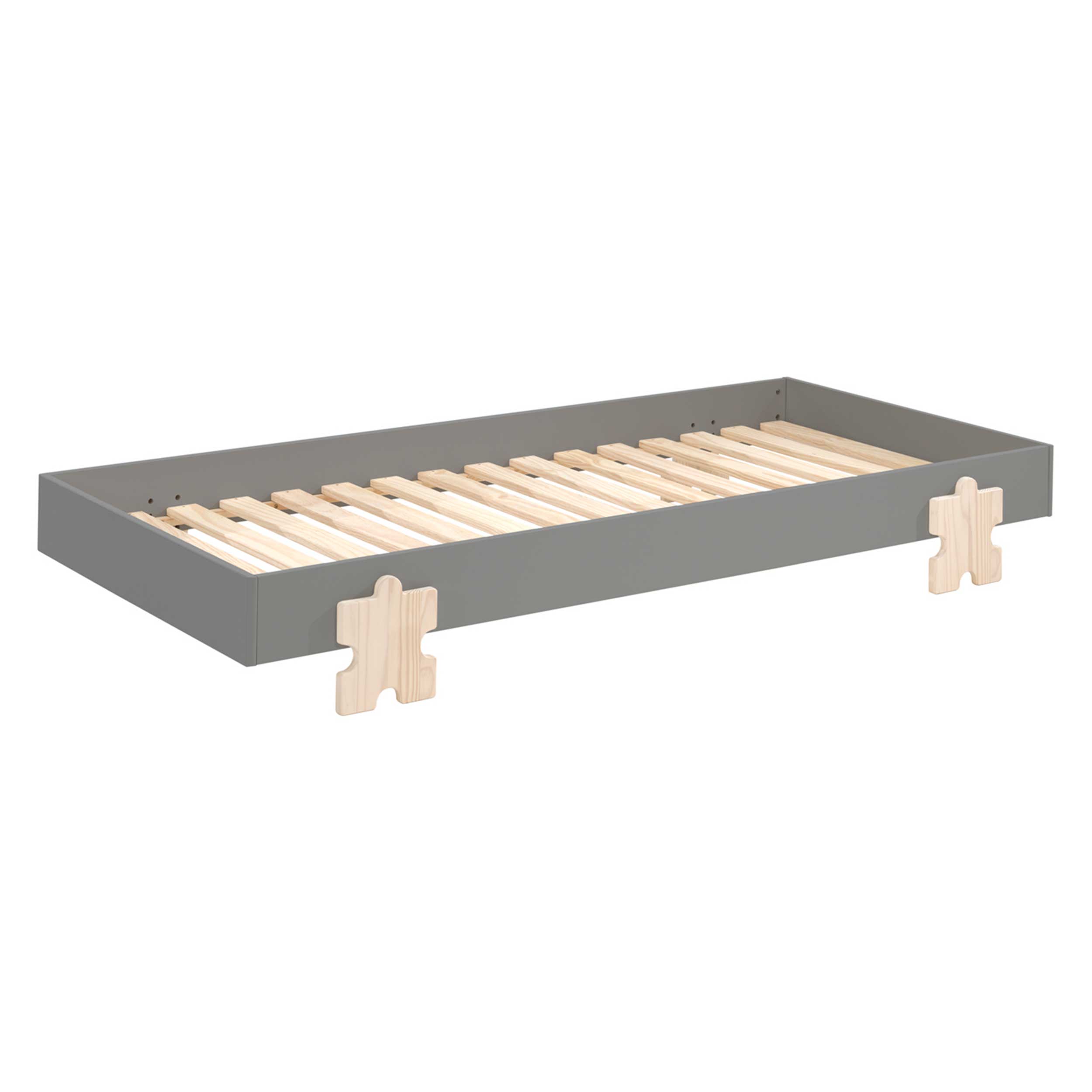 Lit d'enfant Modulo Puzzle 90x200 empilable - anthracite/bois de pin - Image 3