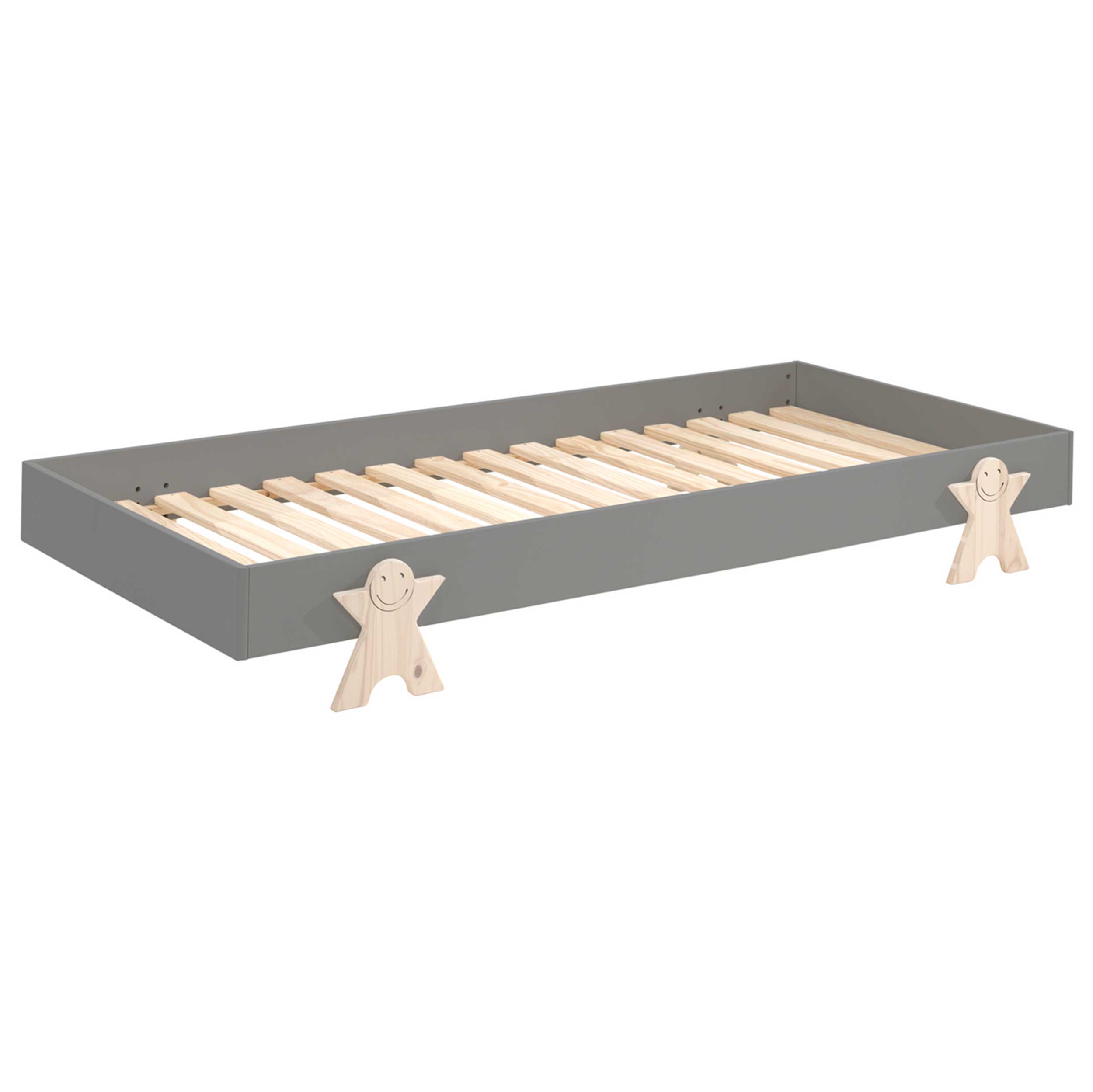 Lit d'enfant Modulo Smiley 90x200 empilable - antraciet/bois de pin - Image 3