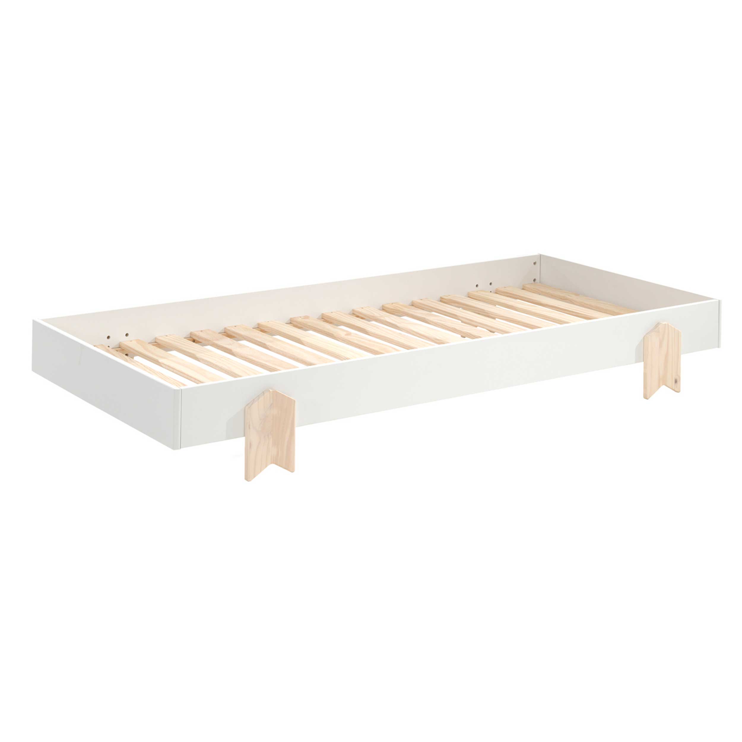 Lit d'enfants Modulo arrow 90x200 empilable ensemble de 3 - blanc/bois de pin - Image 2