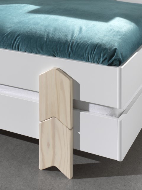 Lit d'enfants Modulo arrow 90x200 empilable ensemble de 4 - blanc/bois de pin - Image 2