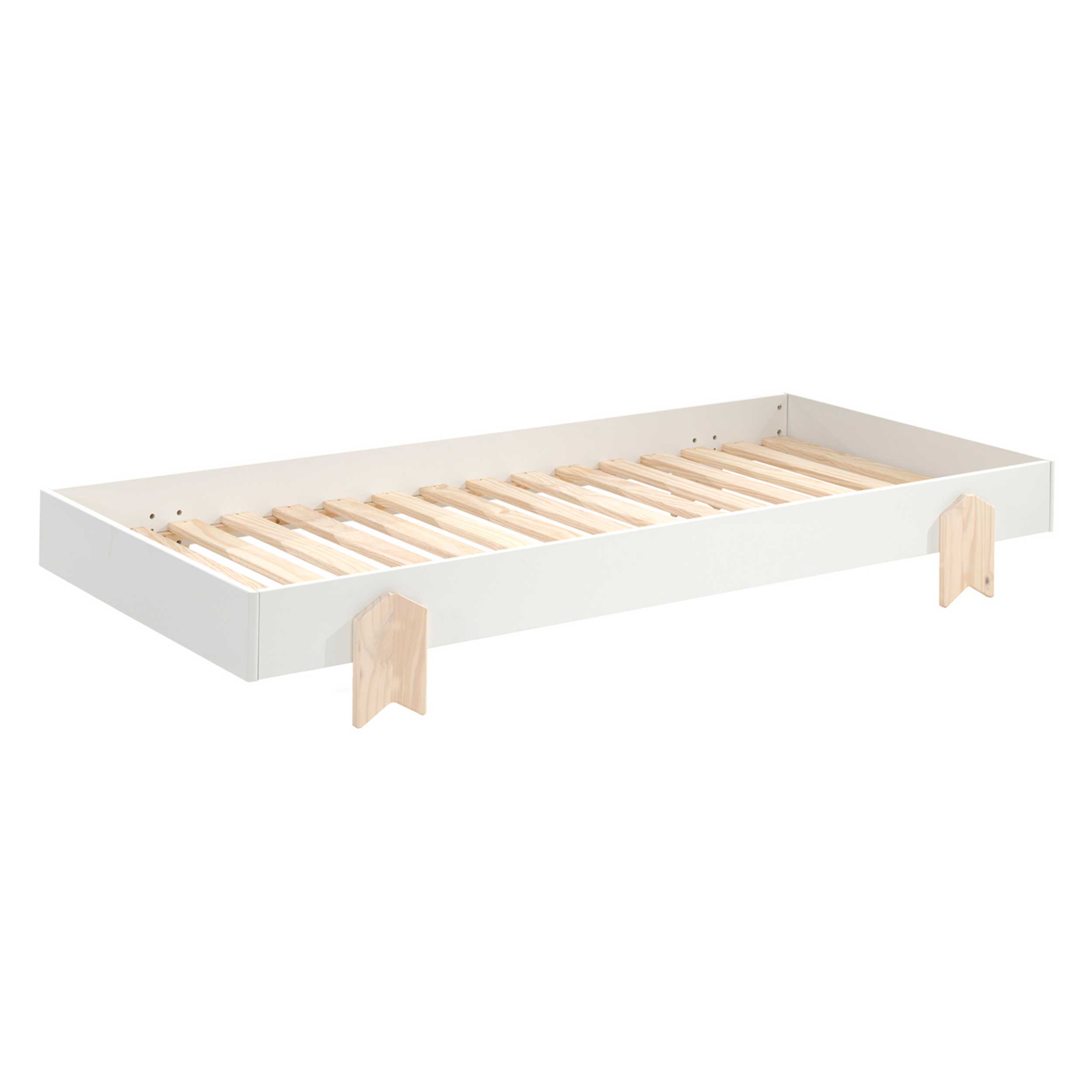Lit d'enfants Modulo arrow 90x200 empilable ensemble de 4 - blanc/bois de pin - Image 3