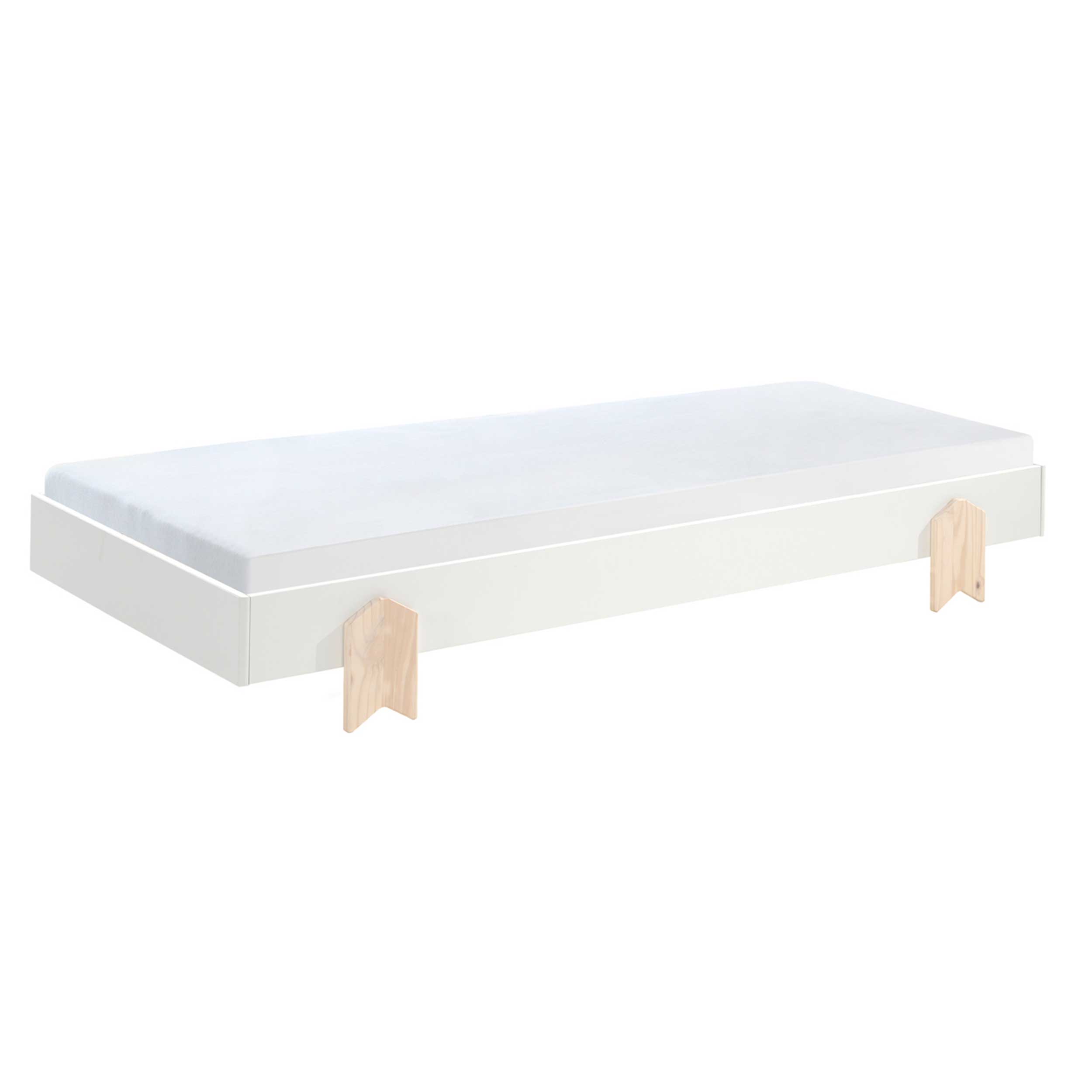 Lit d'enfants Modulo arrow 90x200 empilable ensemble de 4 - blanc/bois de pin - Image 4
