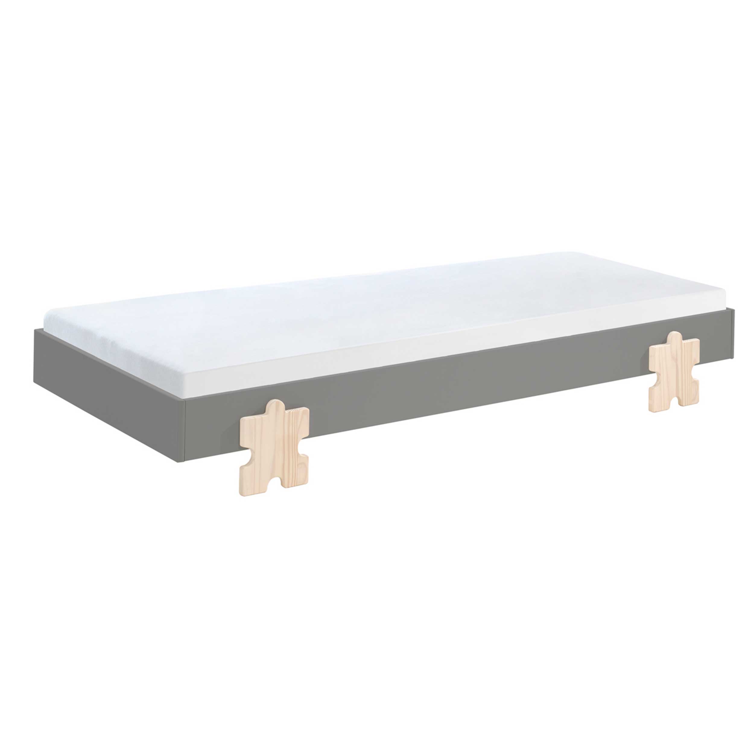 Lit d'enfants Modulo Puzzle 90x200 empilable ensemble de 2 - anthracite/bois de pin - Image 6