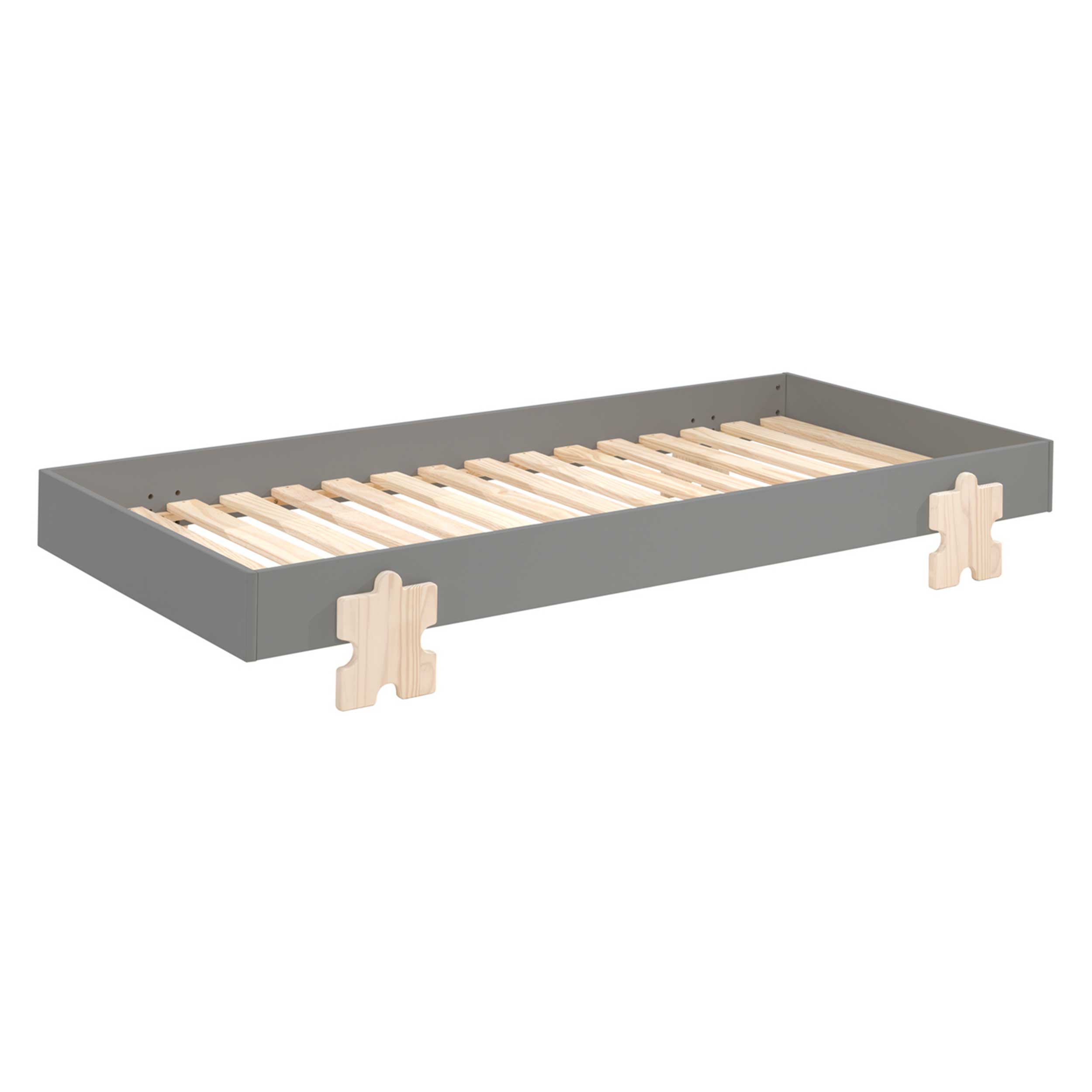 Lit d'enfants Modulo Puzzle 90x200 empilable ensemble de 2 - anthracite/bois de pin - Image 7