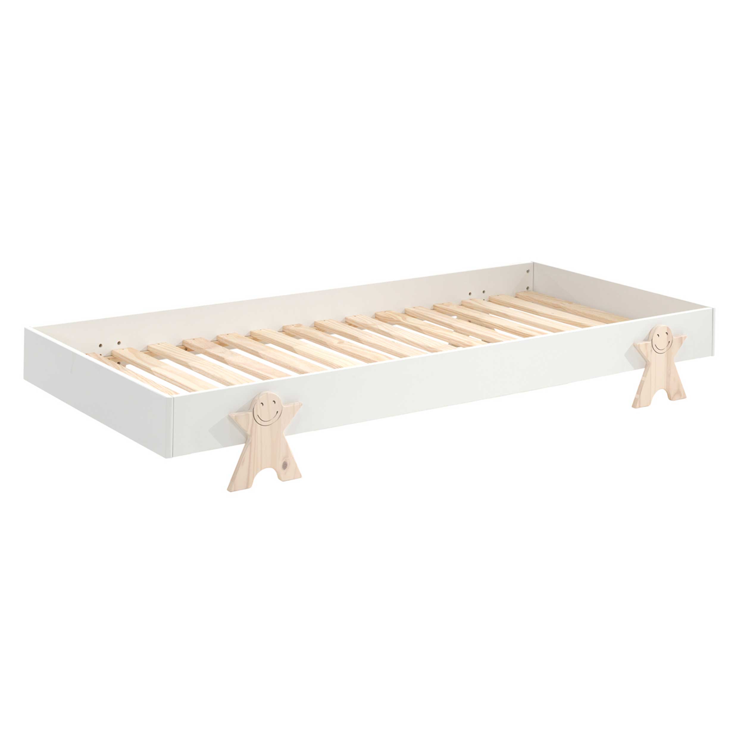 Lit d'enfants Modulo Smiley 90x200 empilable ensemble de 4 - blanc/bois de pin - Image 6