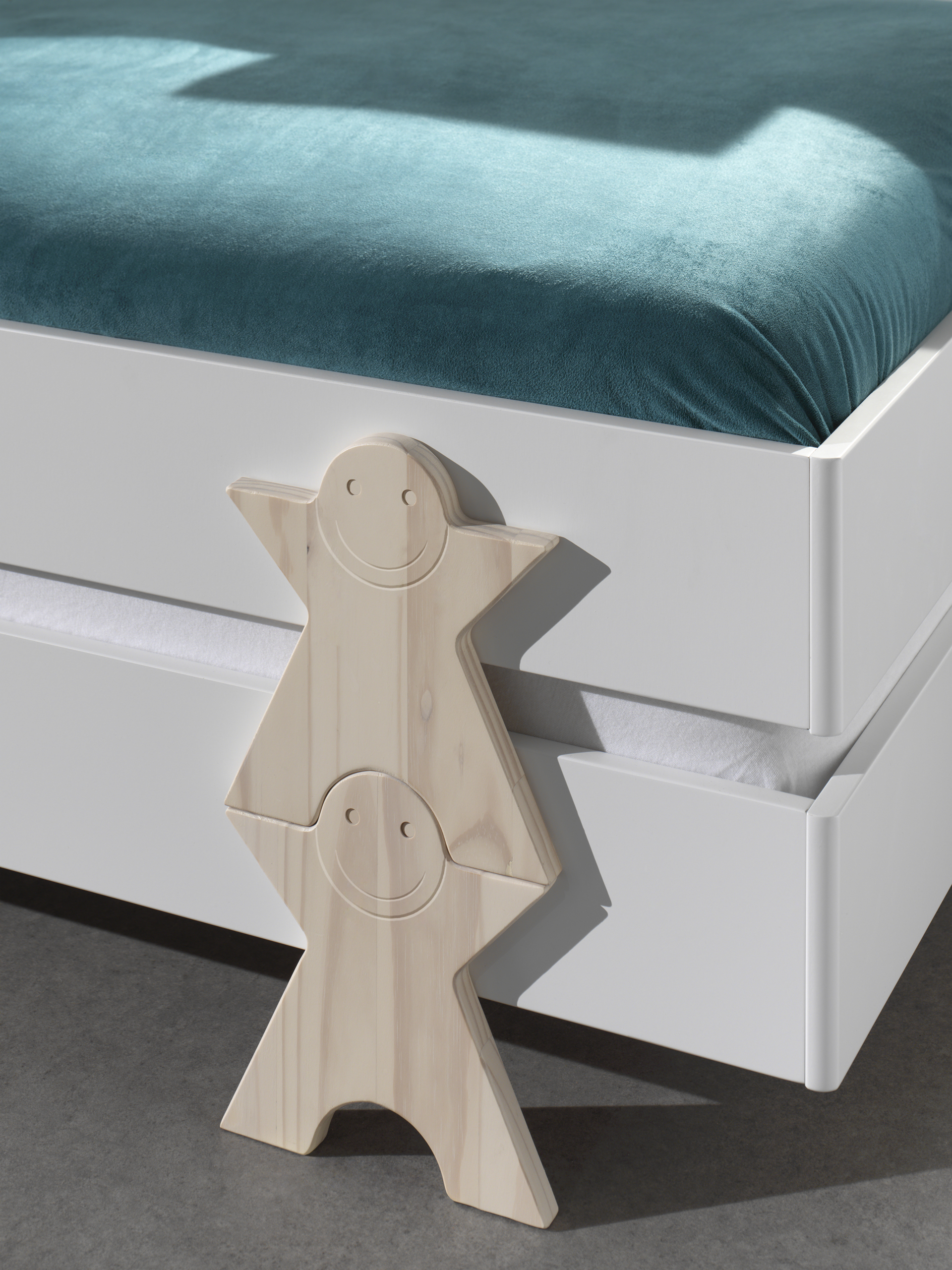 Lit d'enfants Modulo Smiley 90x200 empilable ensemble de 4 - blanc/bois de pin - Image 7