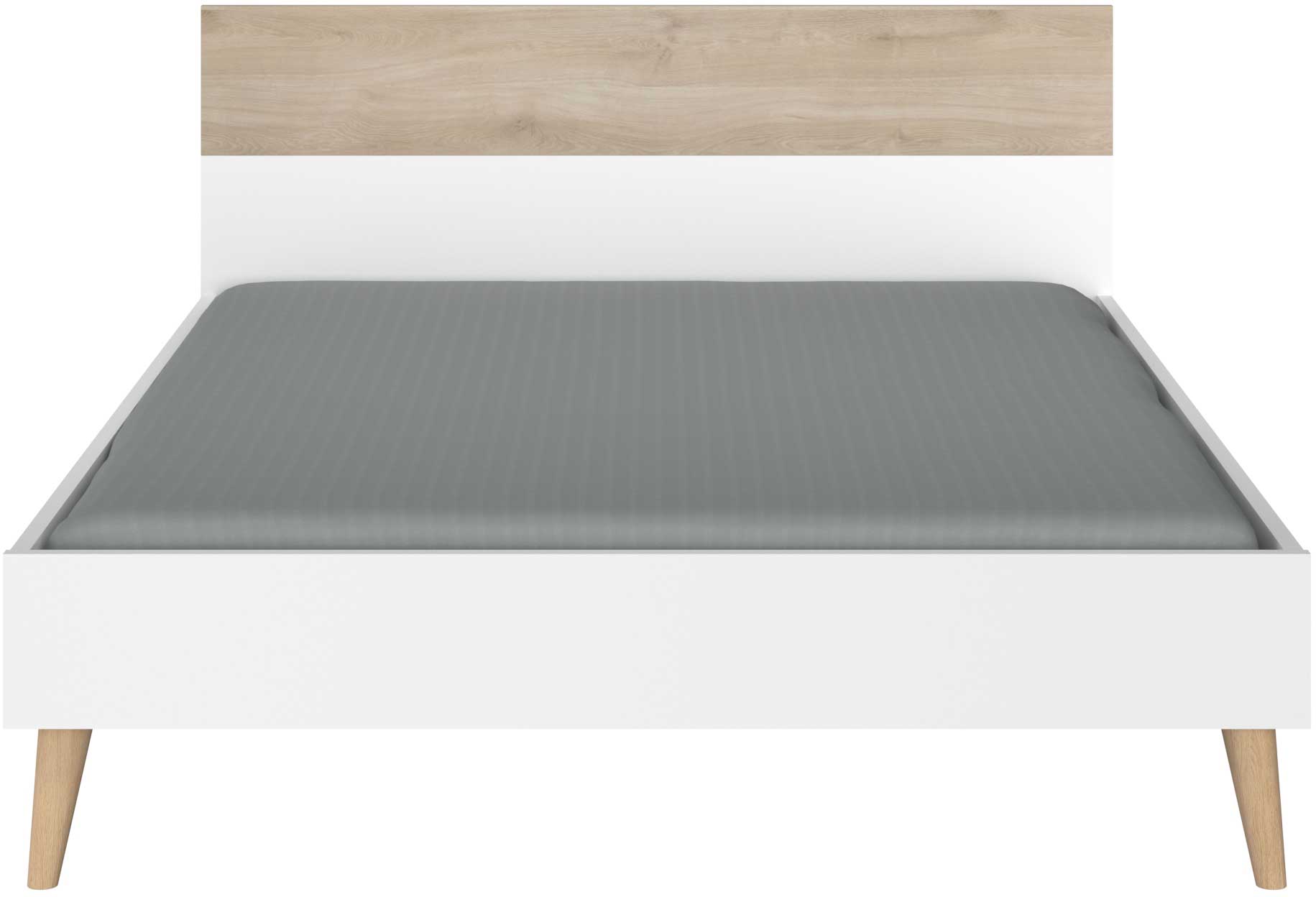 Lit double Hardy 140 x 200 - blanc/chêne - Image 4