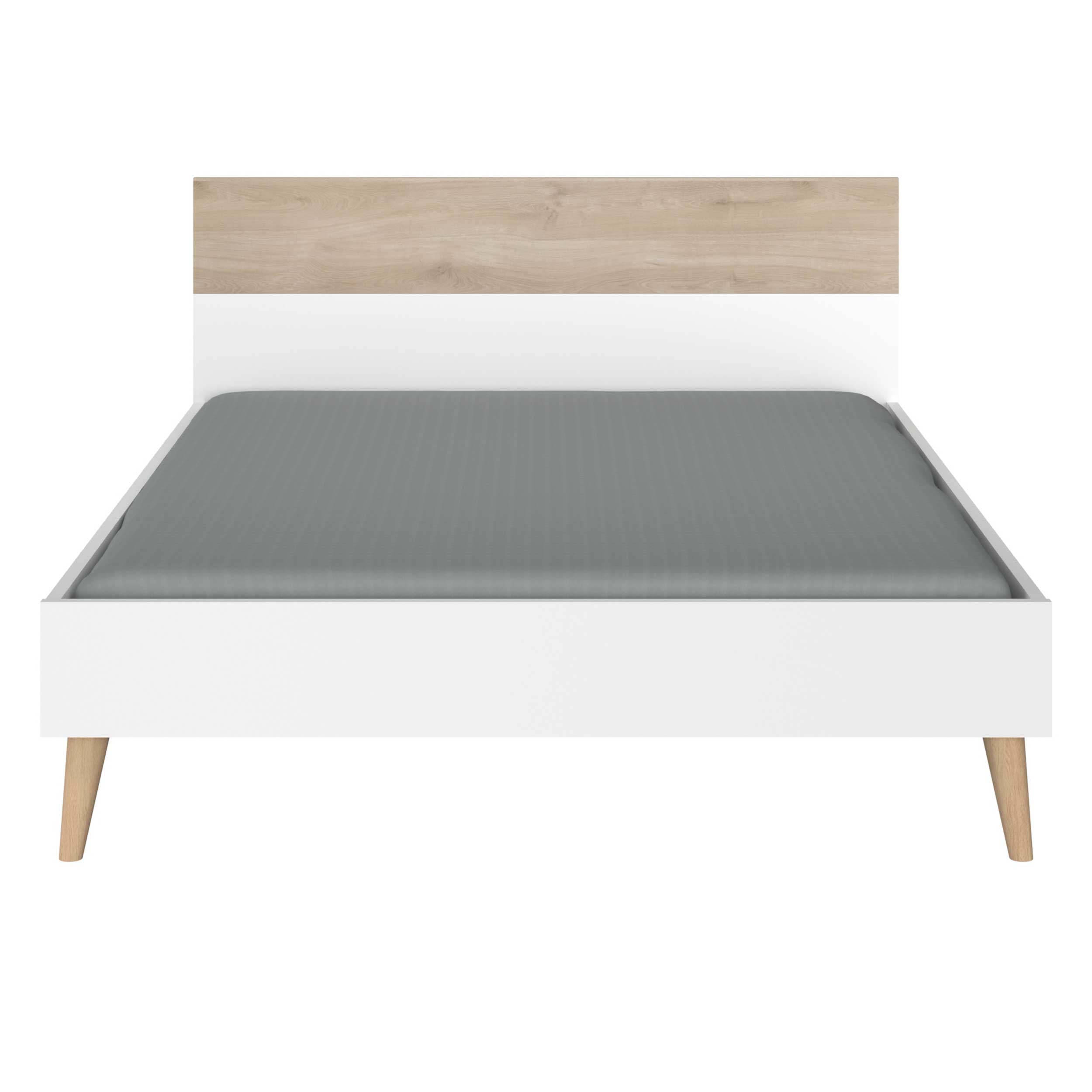 Lit double Hardy 160x200 - blanc/eik - Image 2